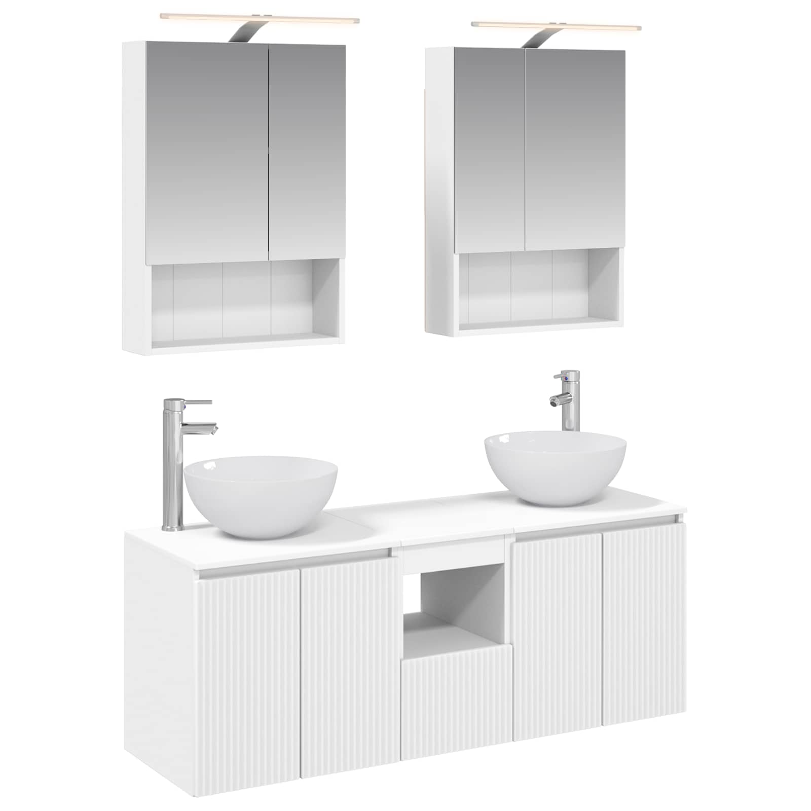 Set ormarića za kupaonicu 5 pcs Bijela 50 x 14,5 x 70 cm