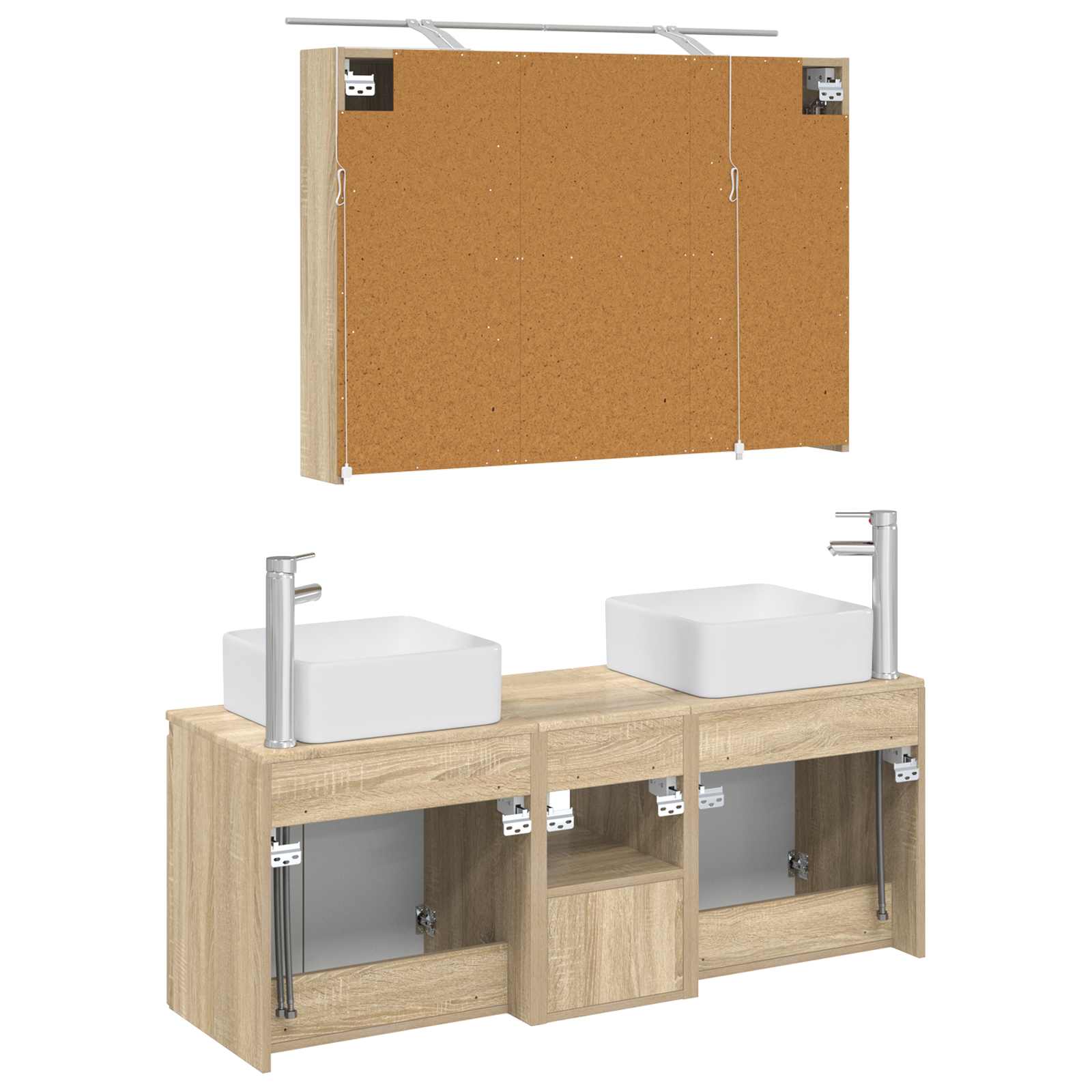 Set ormarića za kupaonicu 4 pcs Hrast sonoma 100 x 14,5 x 70 cm