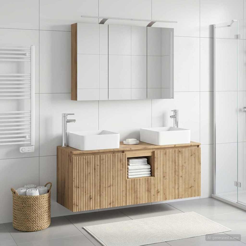 Set ormarića za kupaonicu 4 pcs Hrast artisan