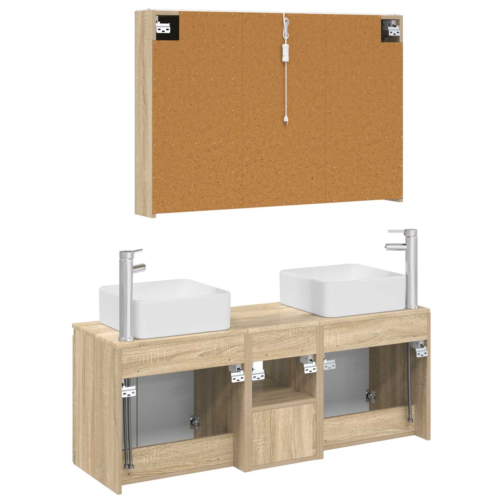 Set ormarića za kupaonicu 4 pcs Hrast sonoma Konstruirano drvo