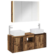 Set ormarića za kupaonicu 4 pcs Staro drvo Konstruirano drvo