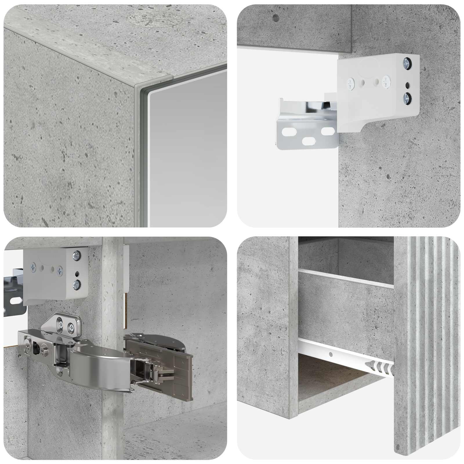Set ormarića za kupaonicu 5 pcs Betonska siva Konstruirano drvo