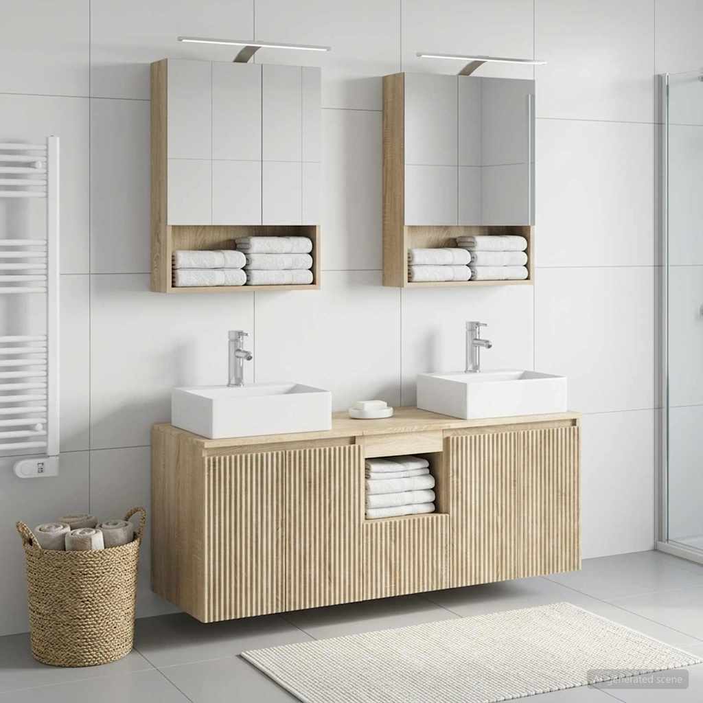 Set ormarića za kupaonicu 5 pcs Hrast sonoma Konstruirano drvo