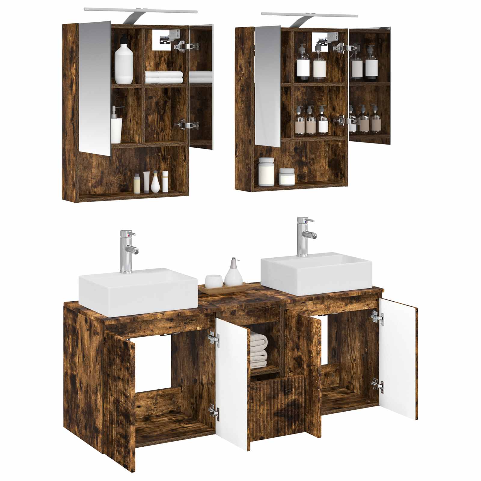 Set ormarića za kupaonicu 5 pcs Dimljeni hrast