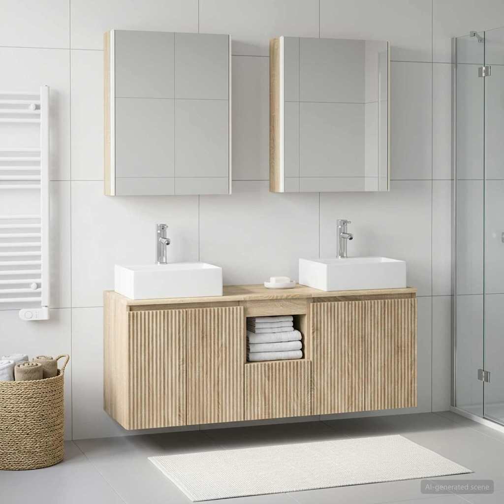 Set ormarića za kupaonicu 5 pcs Hrast sonoma Konstruirano drvo