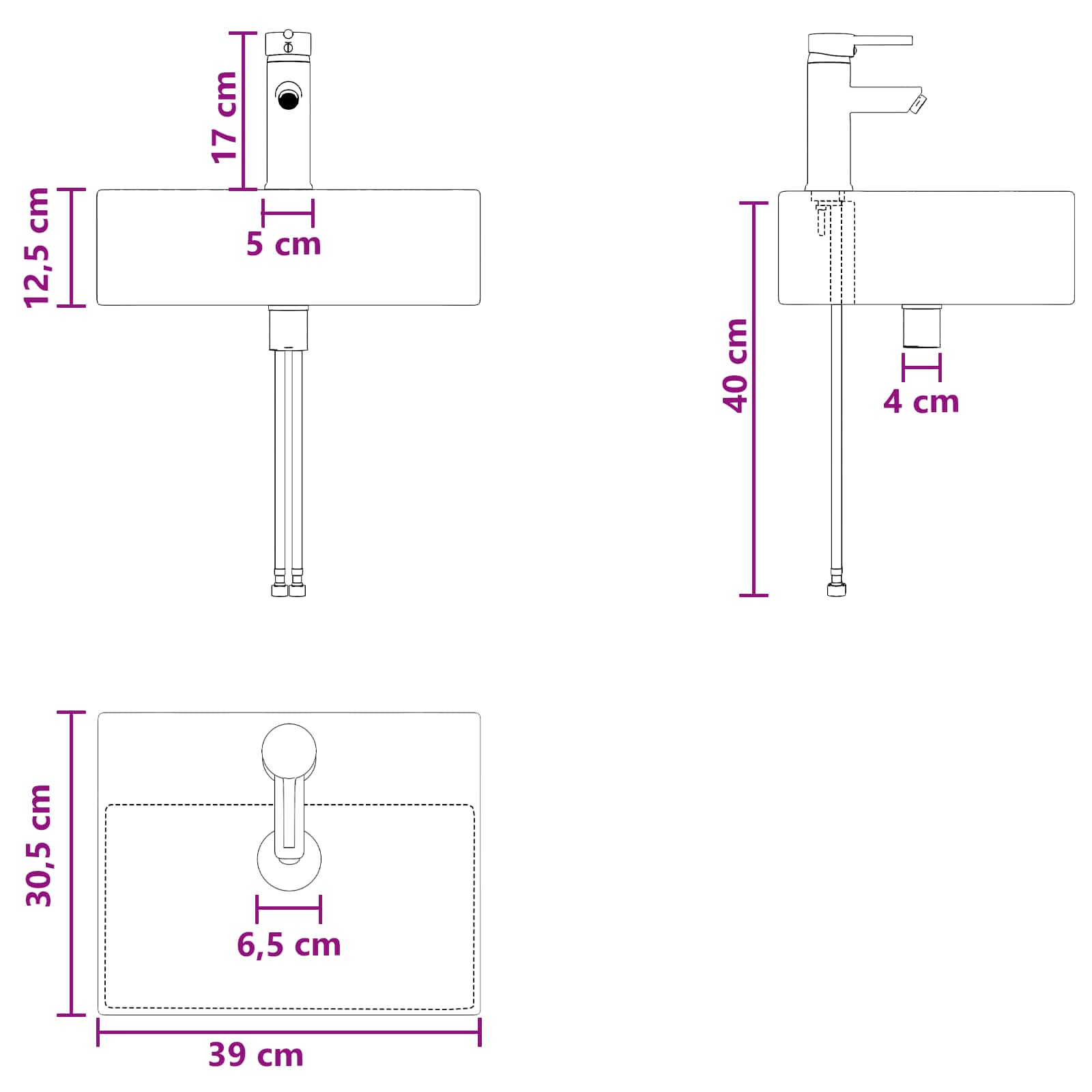 Set ormarića za kupaonicu 5 pcs Hrast sonoma Konstruirano drvo