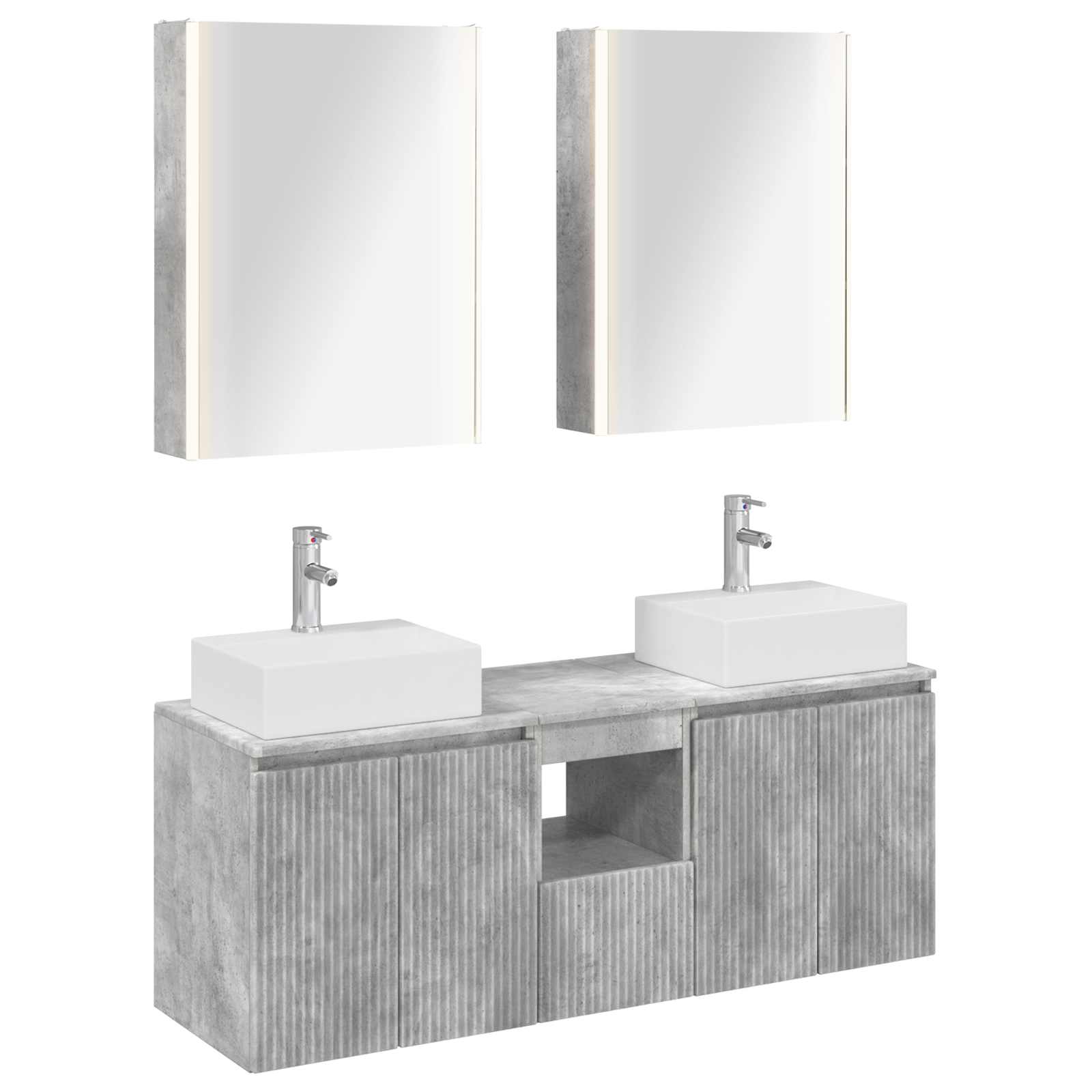 Set ormarića za kupaonicu 5 pcs Betonska siva Konstruirano drvo
