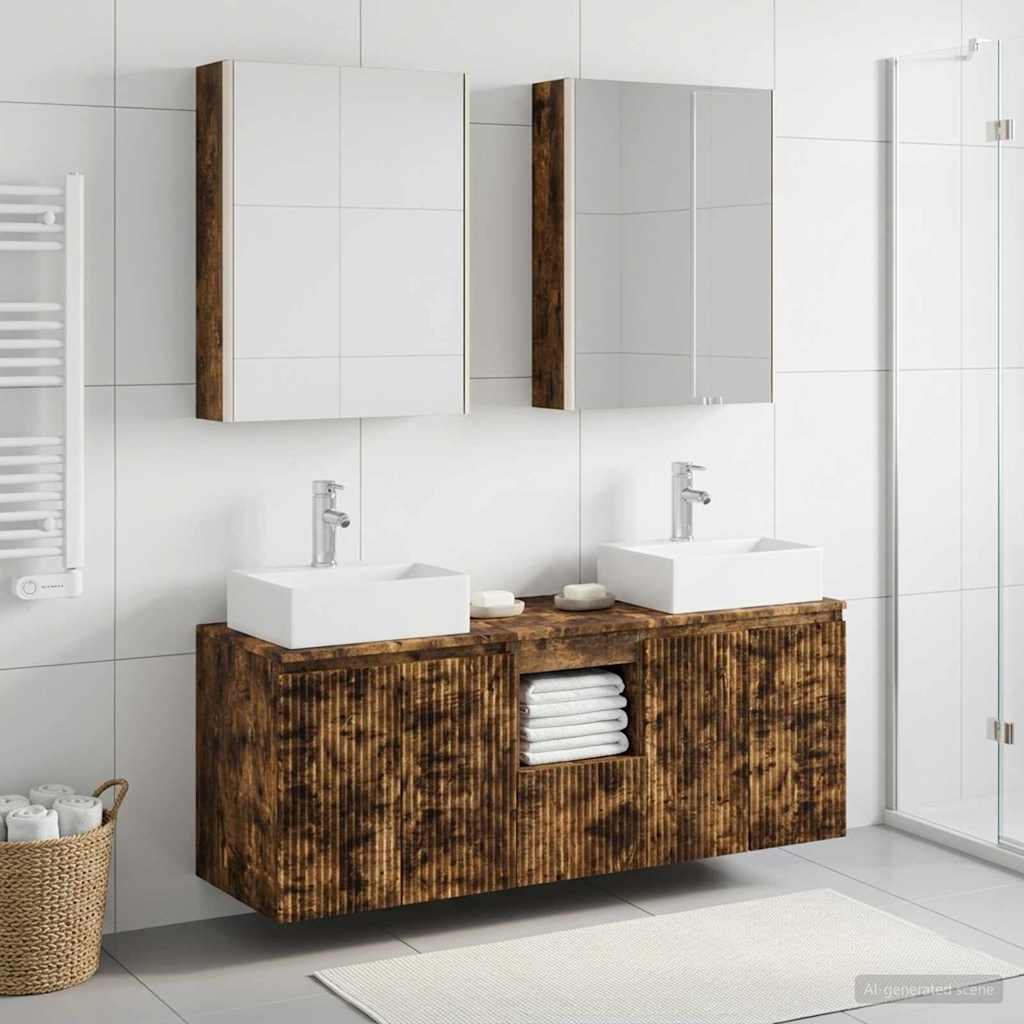 Set ormarića za kupaonicu 5 pcs Dimljeni hrast