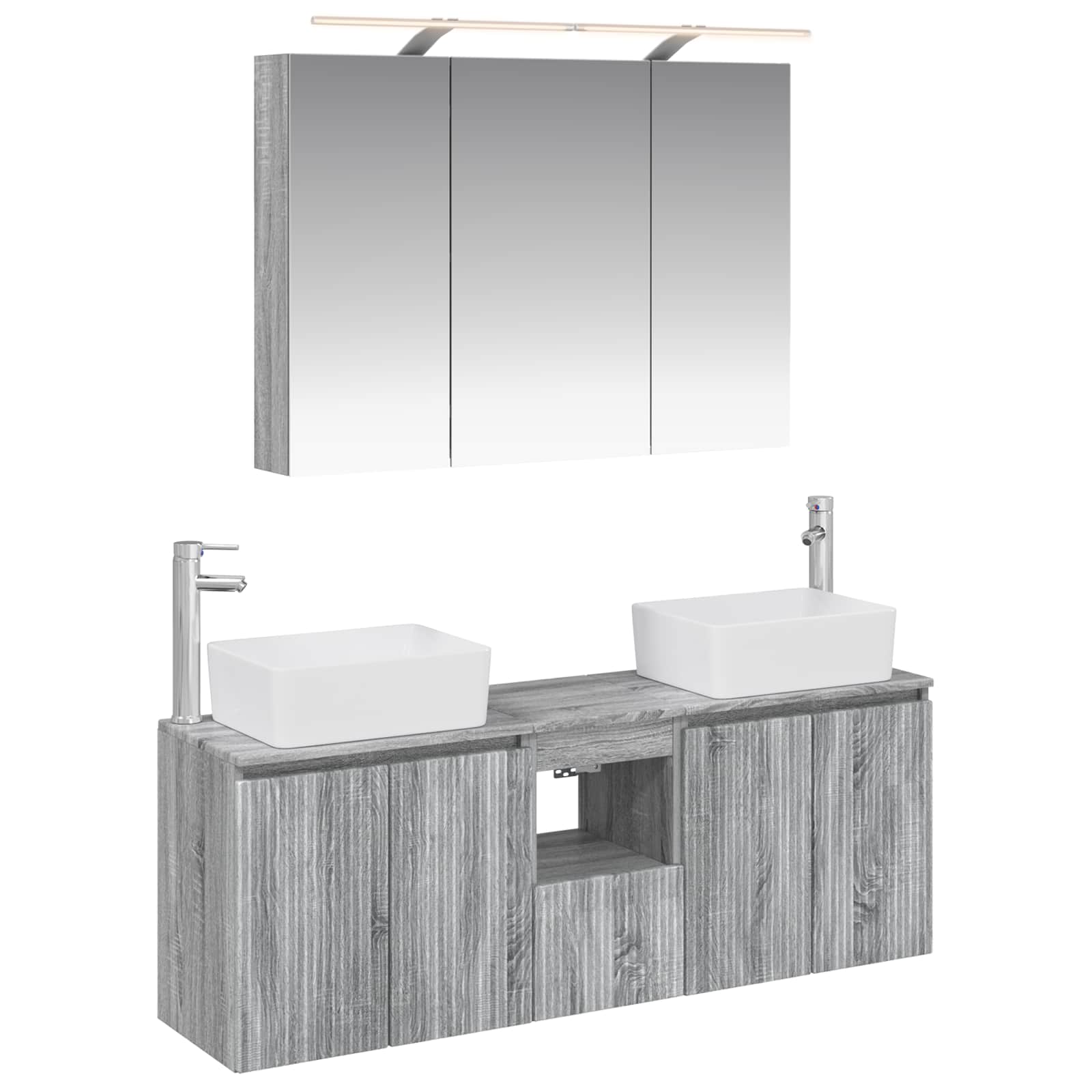 Set ormarića za kupaonicu 4 pcs Siva Sonoma Konstruirano drvo