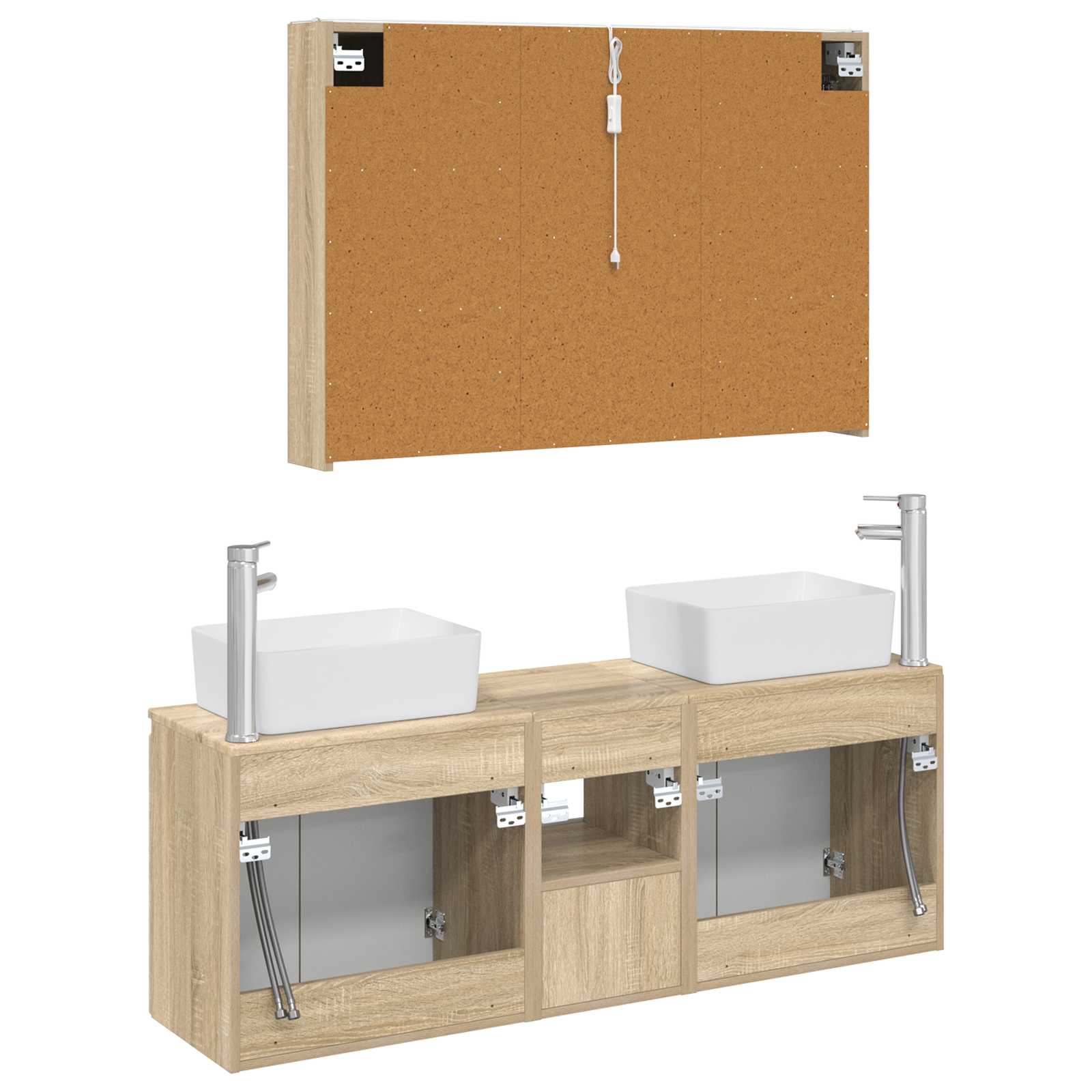 Set ormarića za kupaonicu 4 pcs Hrast sonoma Konstruirano drvo
