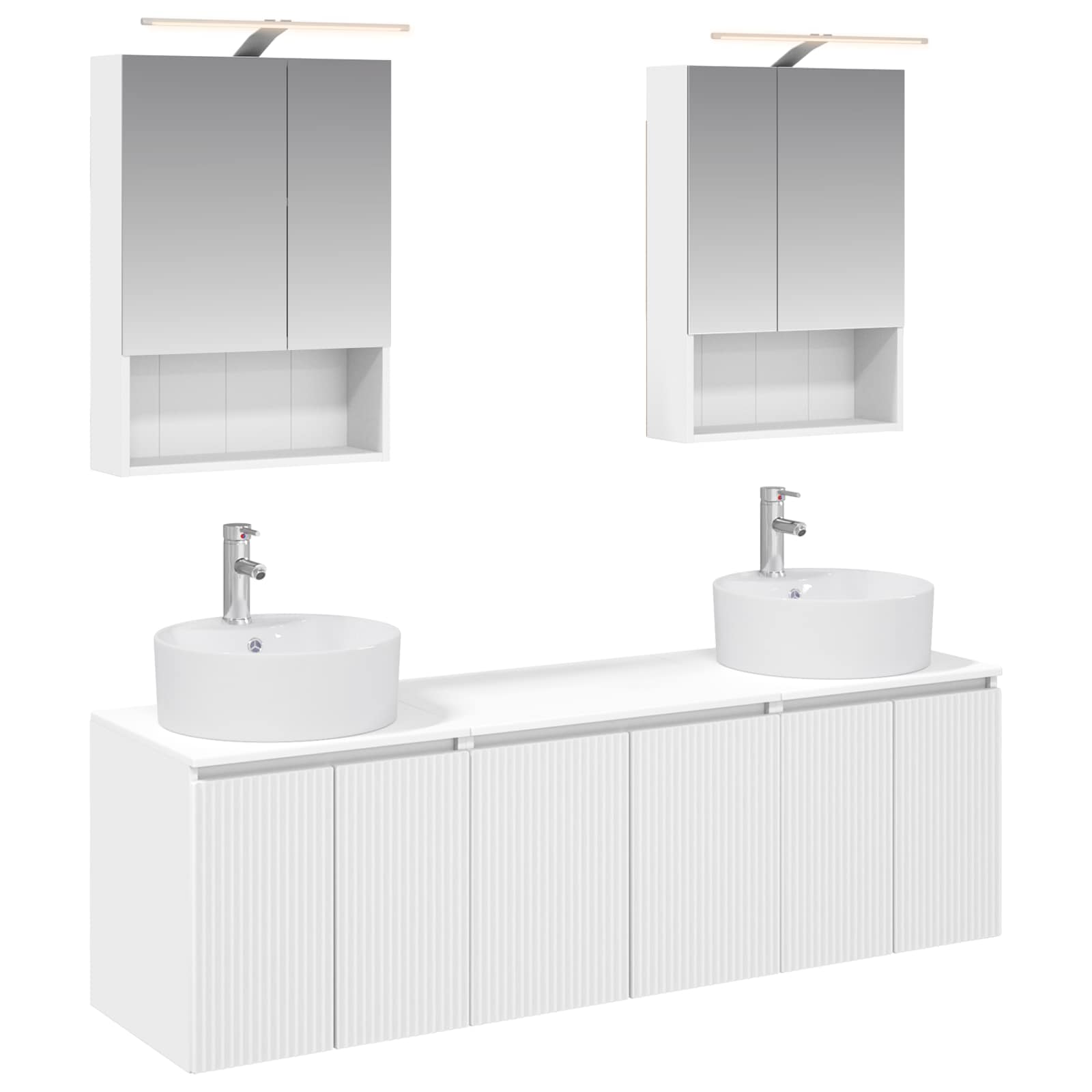 Set ormarića za kupaonicu 5 pcs Bijela Konstruirano drvo
