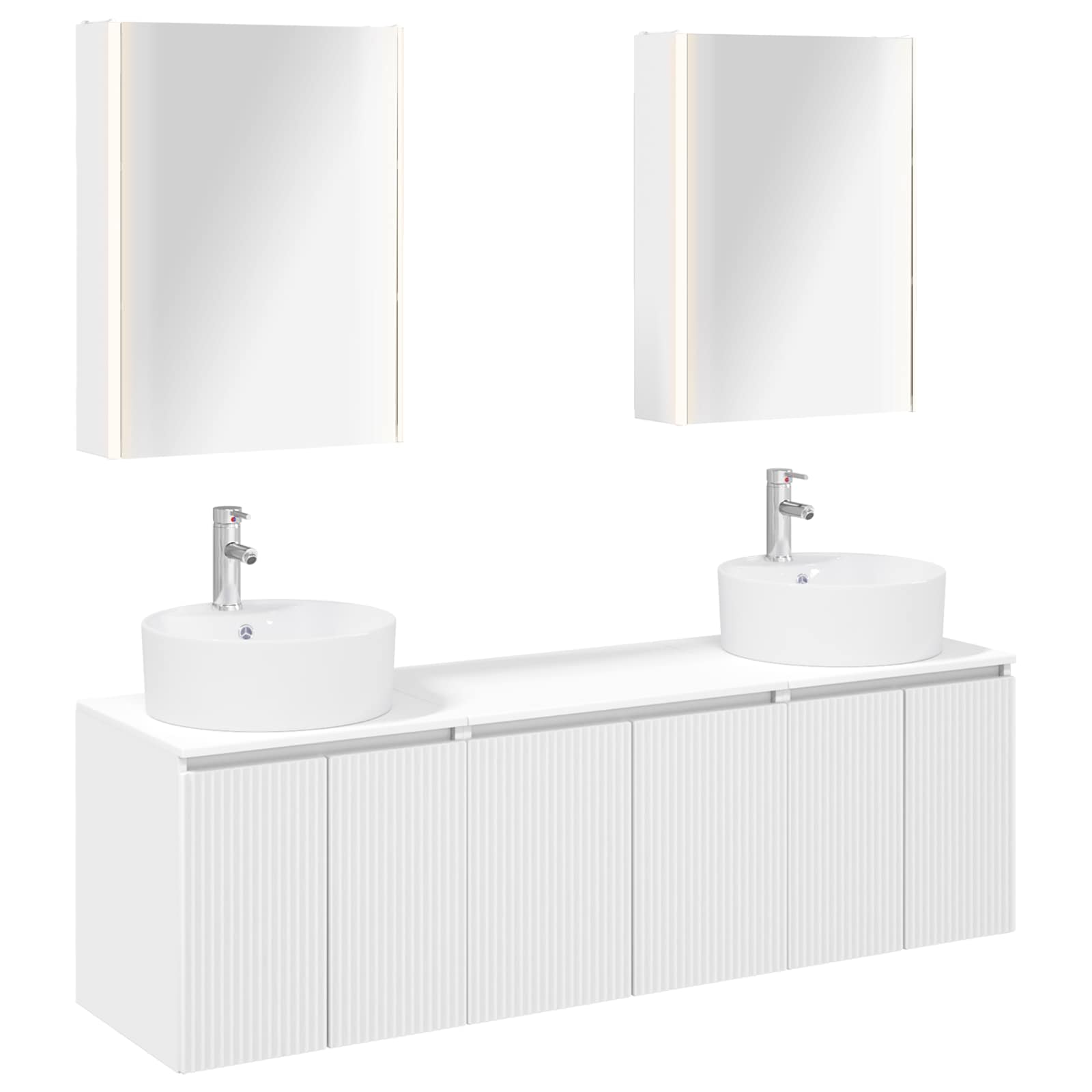 Set ormarića za kupaonicu 5 pcs Bijela Konstruirano drvo