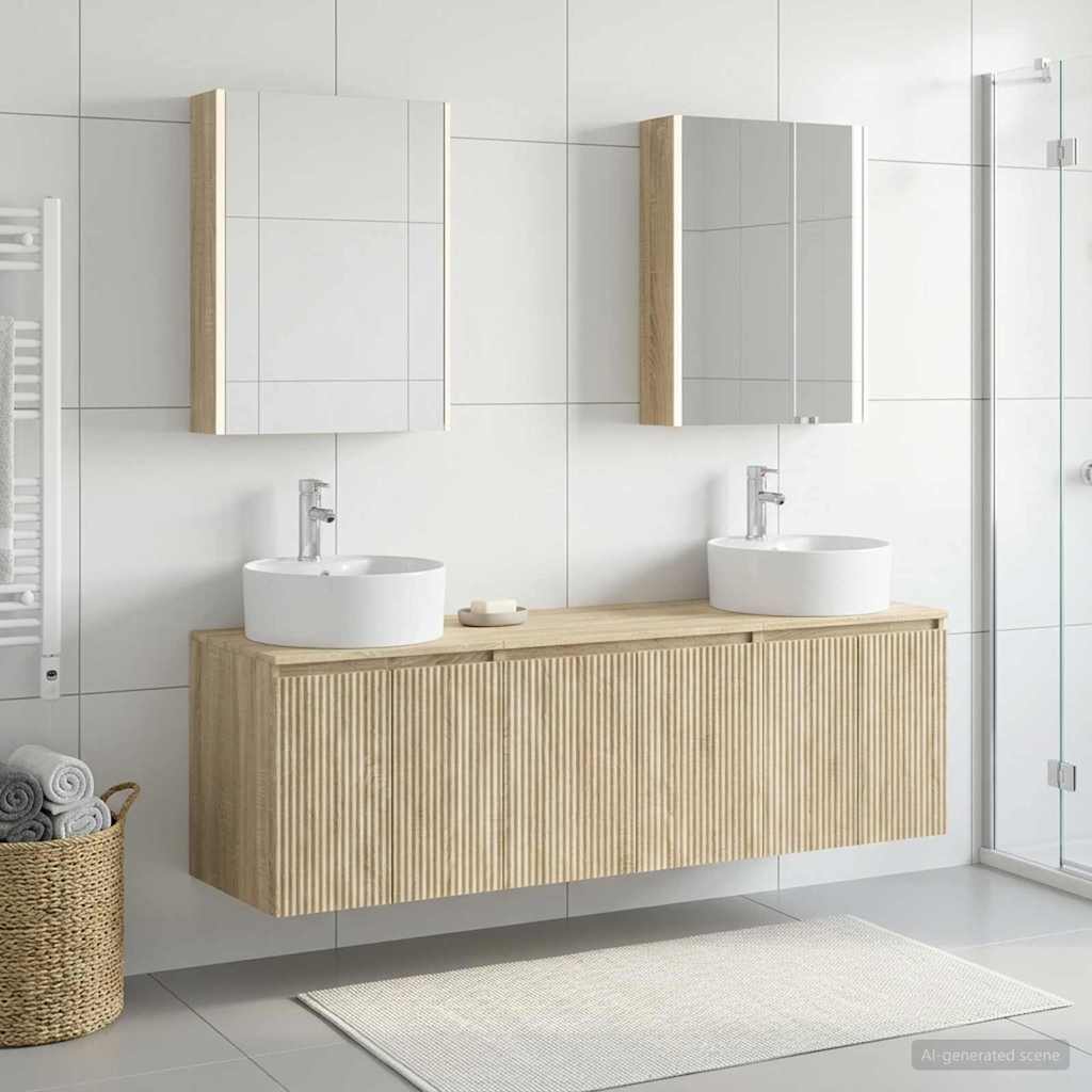 Set ormarića za kupaonicu 5 pcs Hrast sonoma Konstruirano drvo