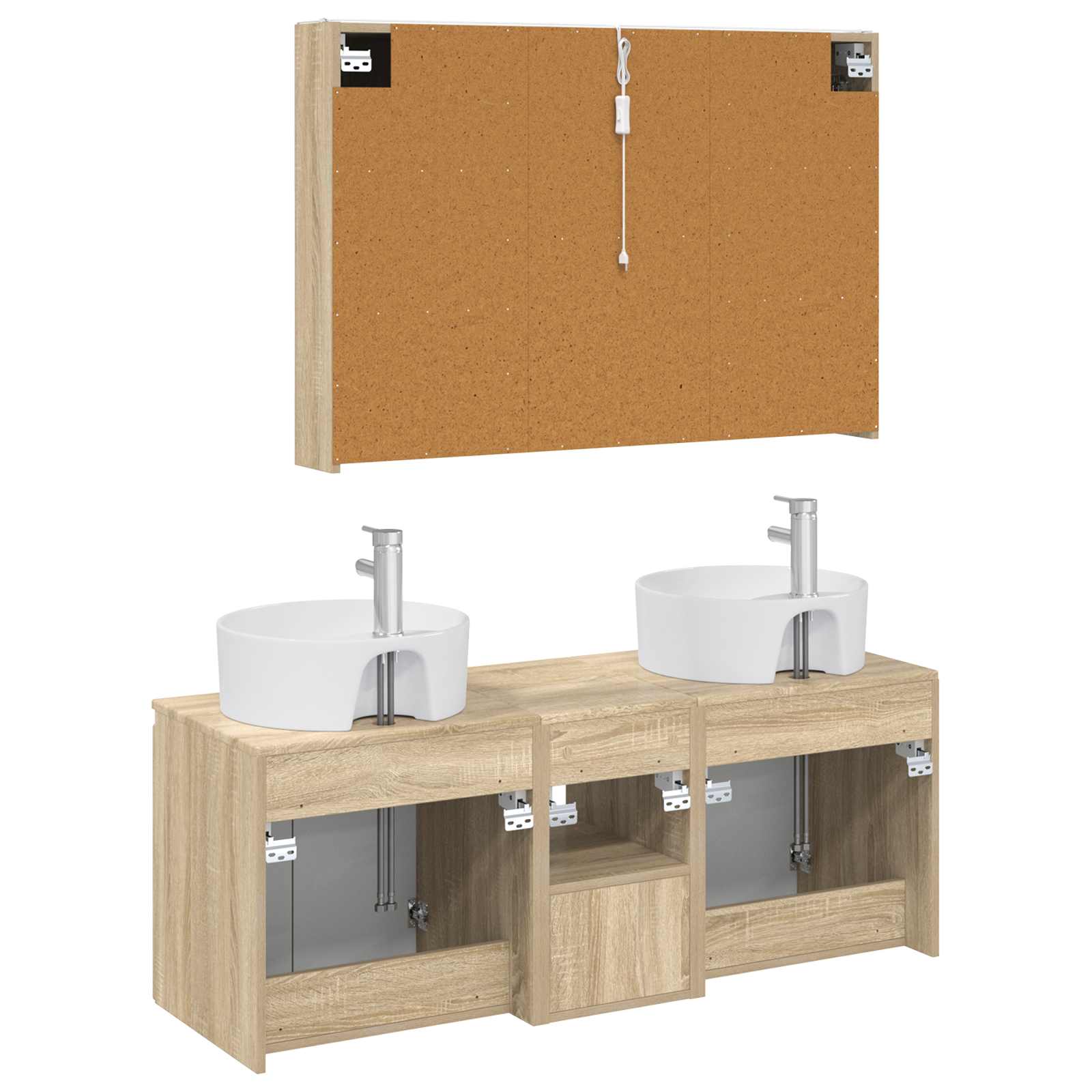 Set ormarića za kupaonicu 4 pcs Hrast sonoma Konstruirano drvo