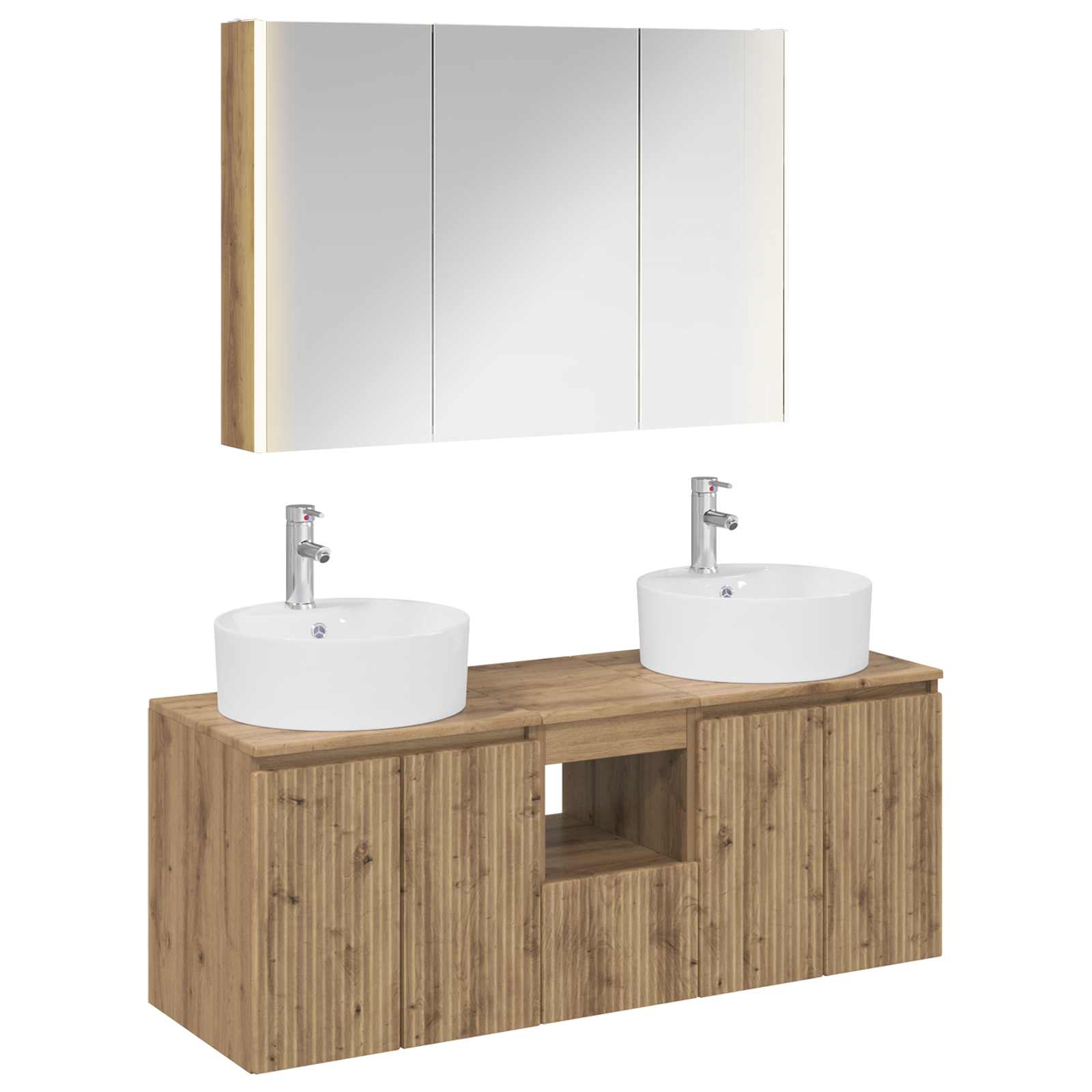 Set ormarića za kupaonicu 4 pcs Hrast artisan Konstruirano drvo