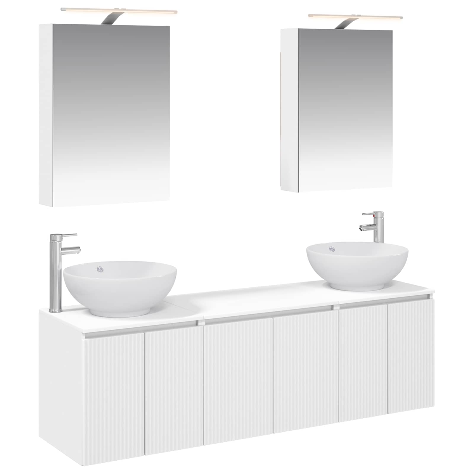 Set ormarića za kupaonicu 5 pcs Bijela Konstruirano drvo