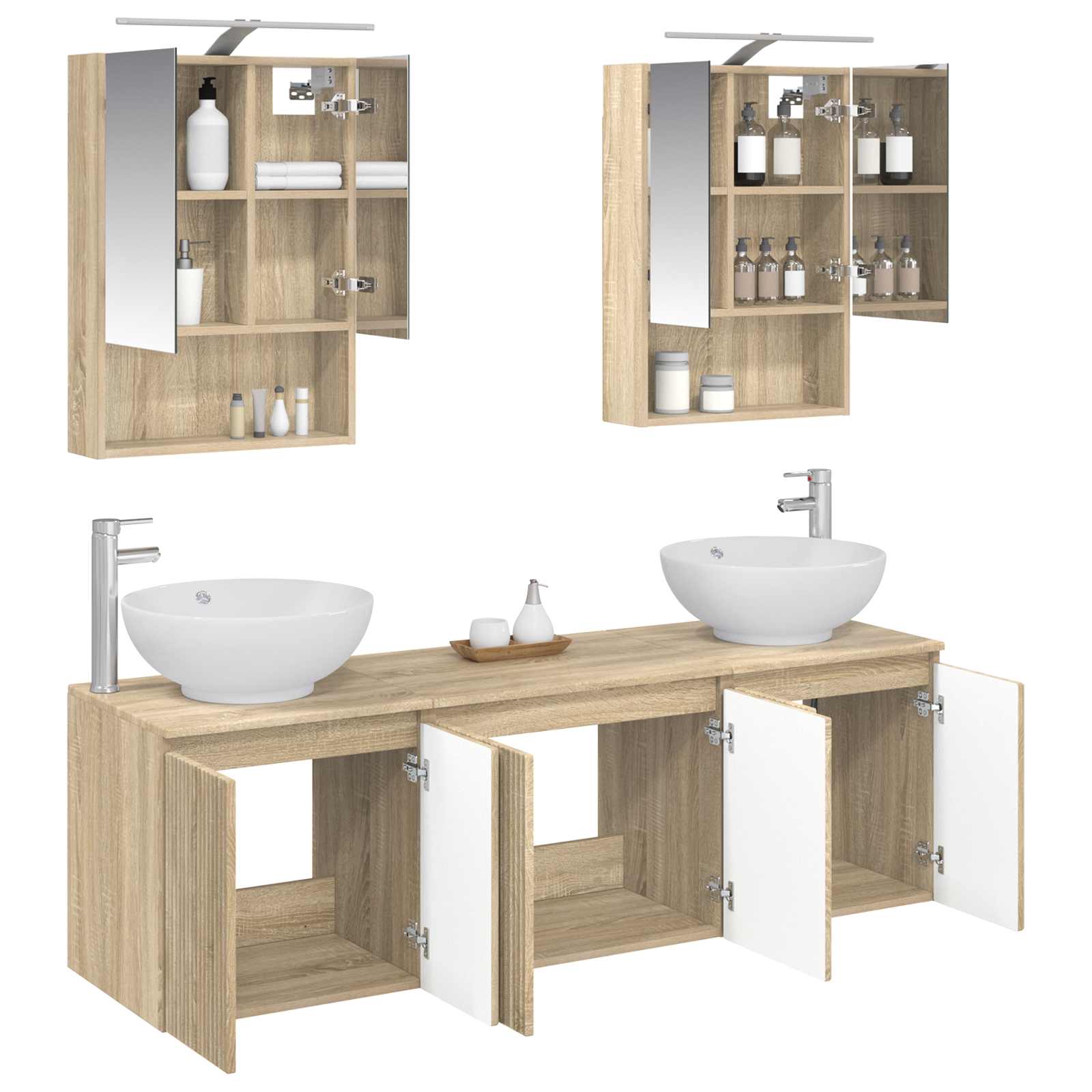 Set ormarića za kupaonicu 5 pcs Hrast sonoma Konstruirano drvo
