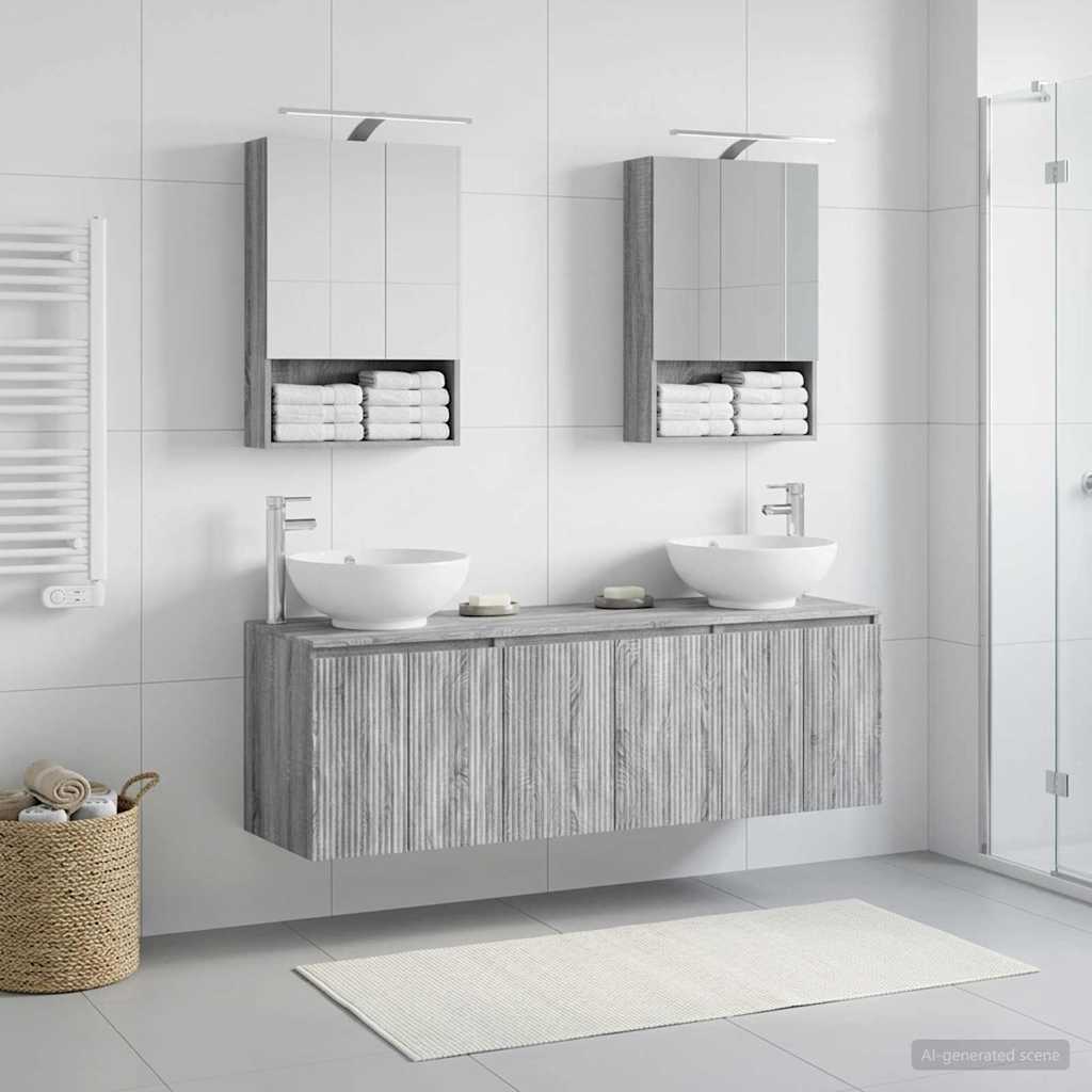 Set ormarića za kupaonicu 5 pcs Siva Sonoma Konstruirano drvo