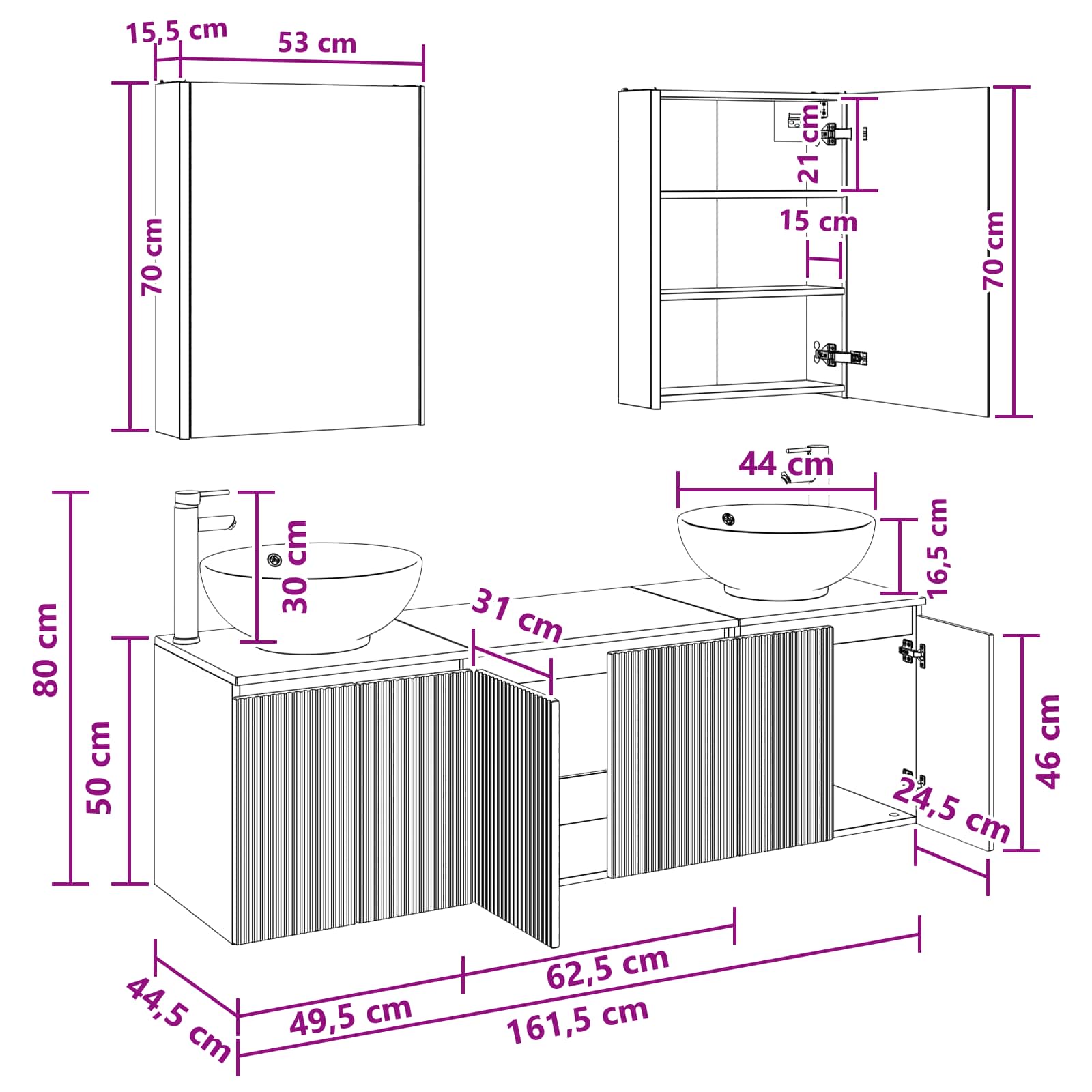 Set ormarića za kupaonicu 5 pcs Siva Sonoma Konstruirano drvo