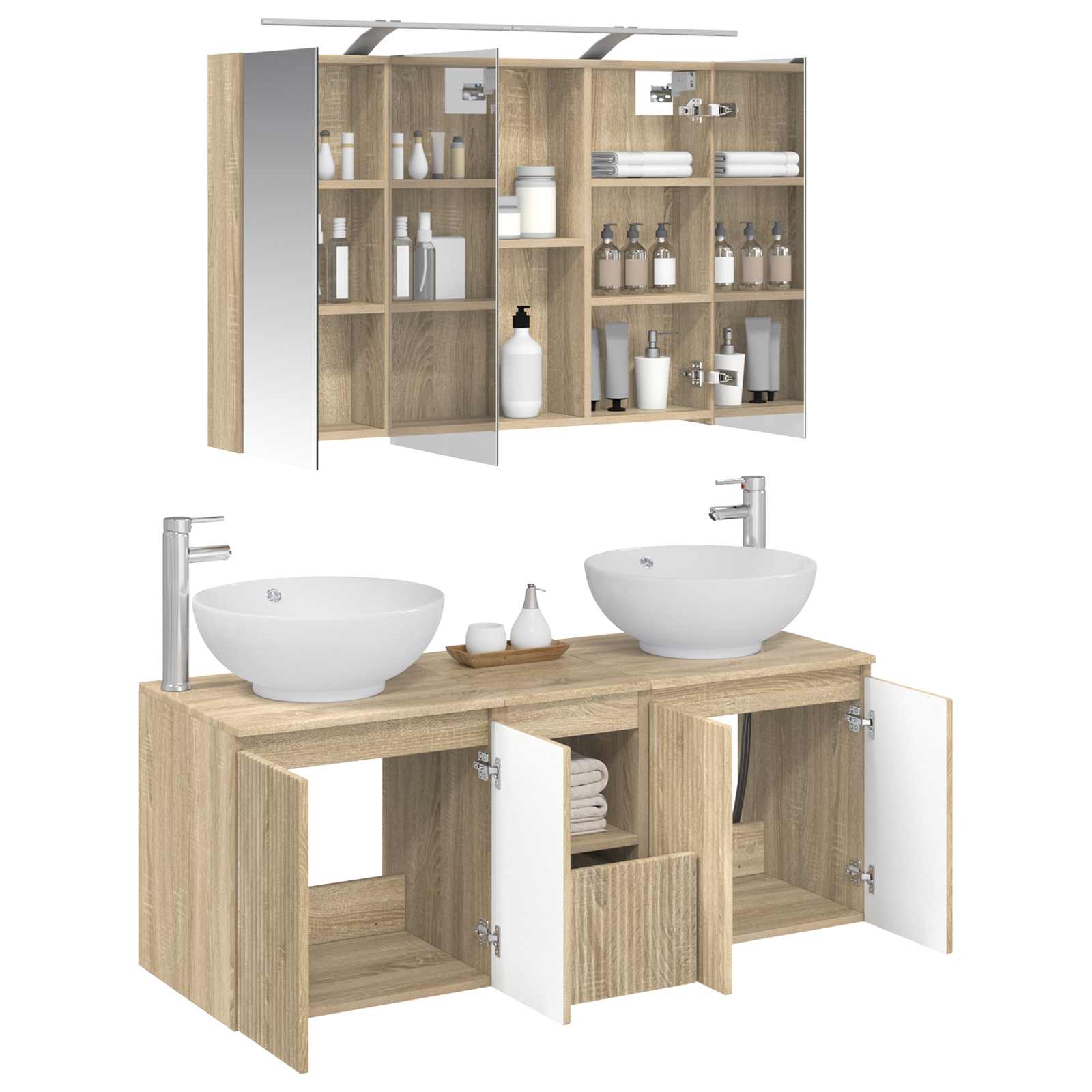Set ormarića za kupaonicu 4 pcs Hrast sonoma Konstruirano drvo