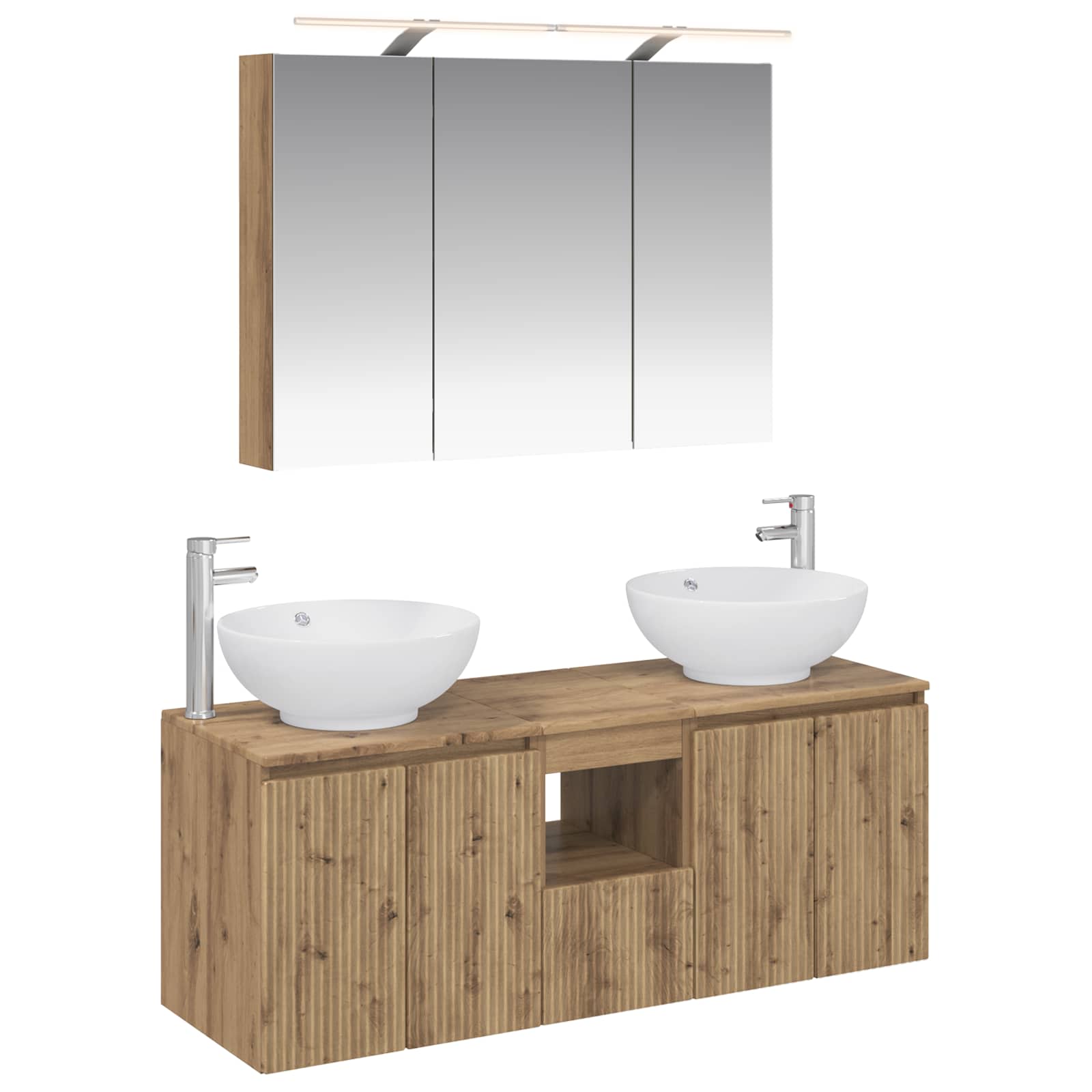 Set ormarića za kupaonicu 4 pcs Hrast artisan Konstruirano drvo
