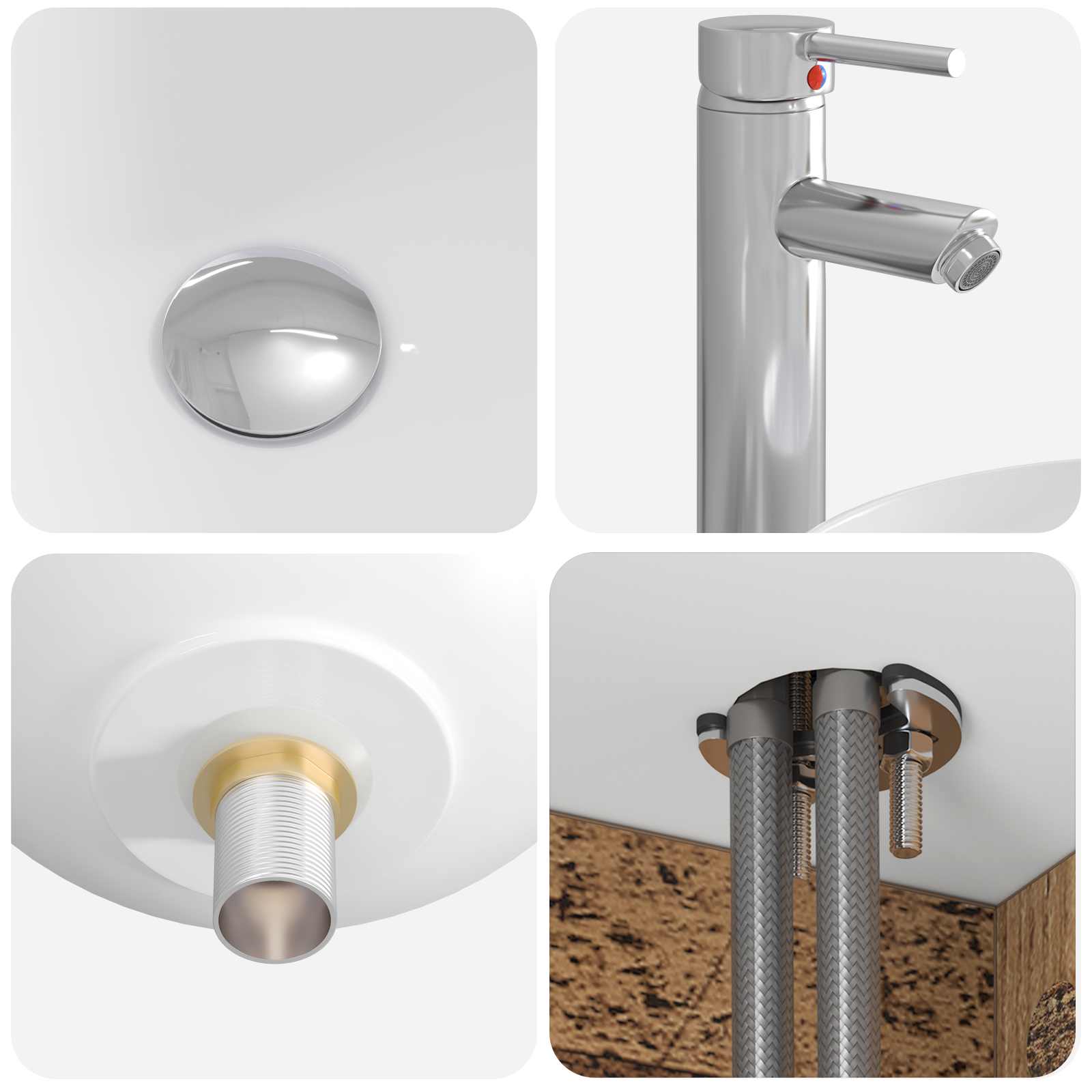Set ormarića za kupaonicu 4 pcs Staro drvo Konstruirano drvo