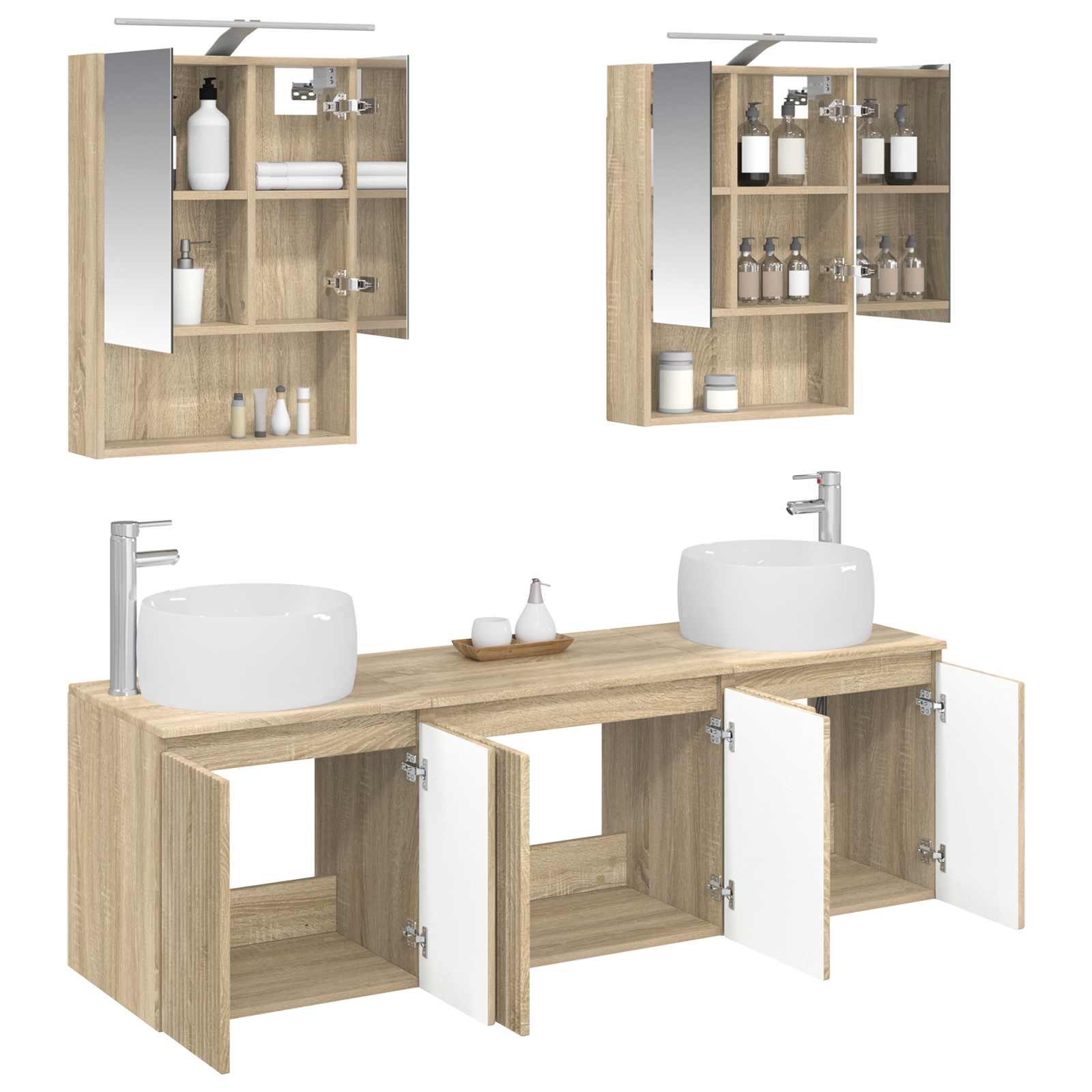 Set ormarića za kupaonicu 5 pcs Hrast sonoma Konstruirano drvo