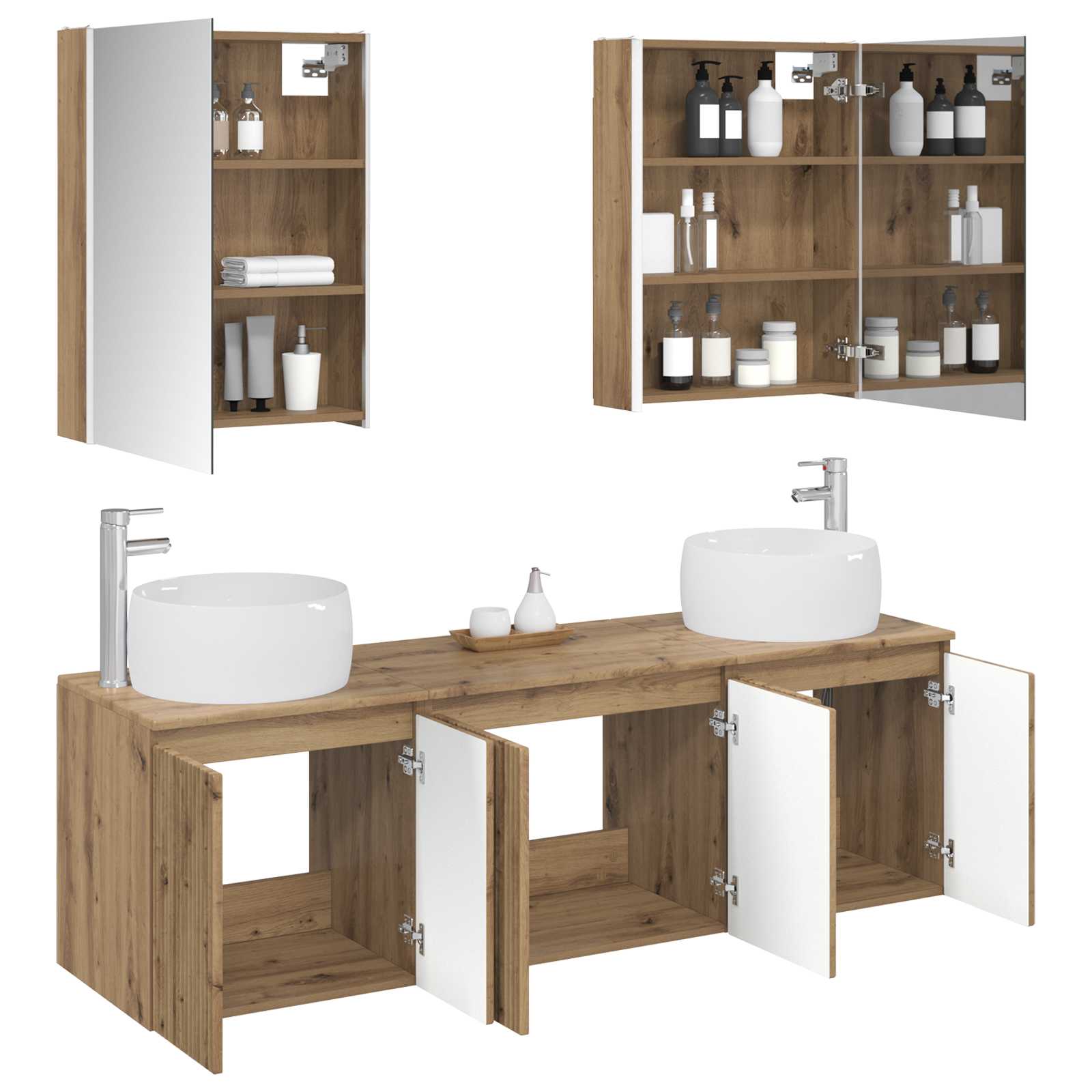 Set ormarića za kupaonicu 5 pcs Hrast artisan Konstruirano drvo