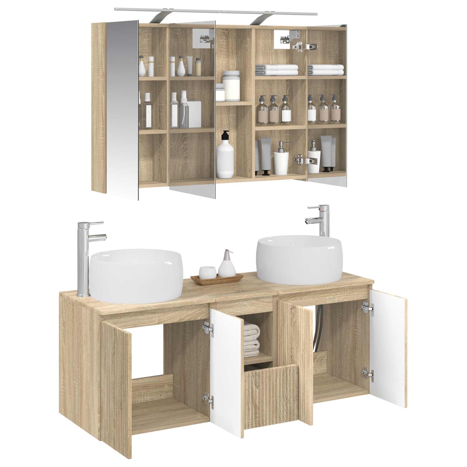 Set ormarića za kupaonicu 4 pcs Hrast sonoma Konstruirano drvo