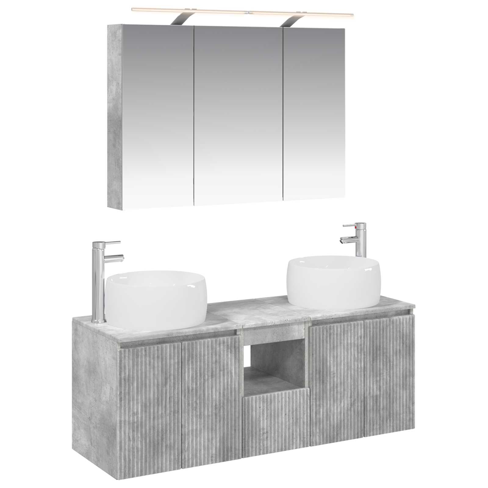 Set ormarića za kupaonicu 4 pcs Betonska siva Konstruirano drvo