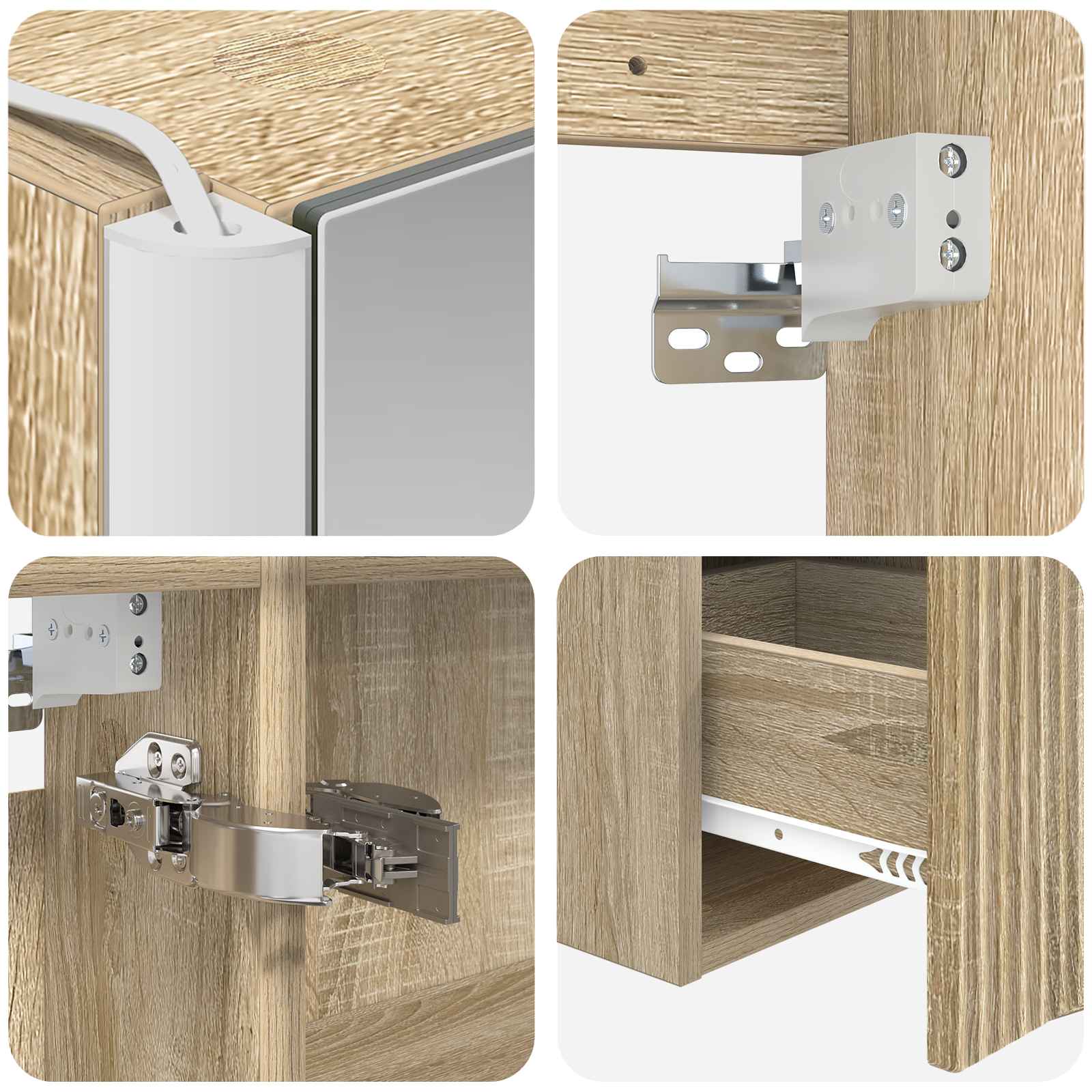 Set ormarića za kupaonicu 4 pcs Hrast sonoma Konstruirano drvo
