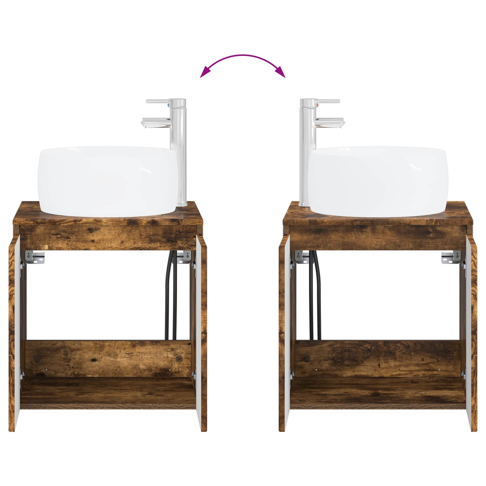 Set ormarića za kupaonicu 4 pcs Dimljeni hrast