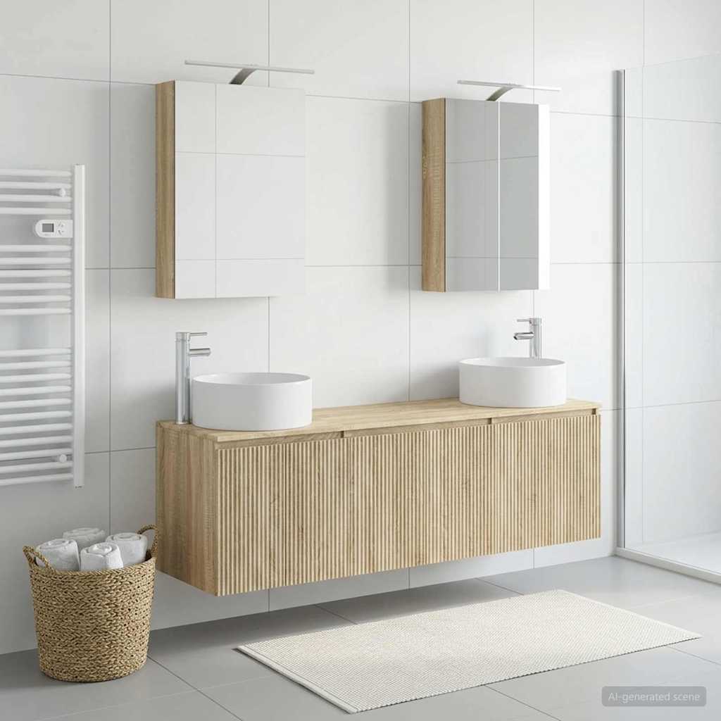 Set ormarića za kupaonicu 5 pcs Hrast sonoma Konstruirano drvo