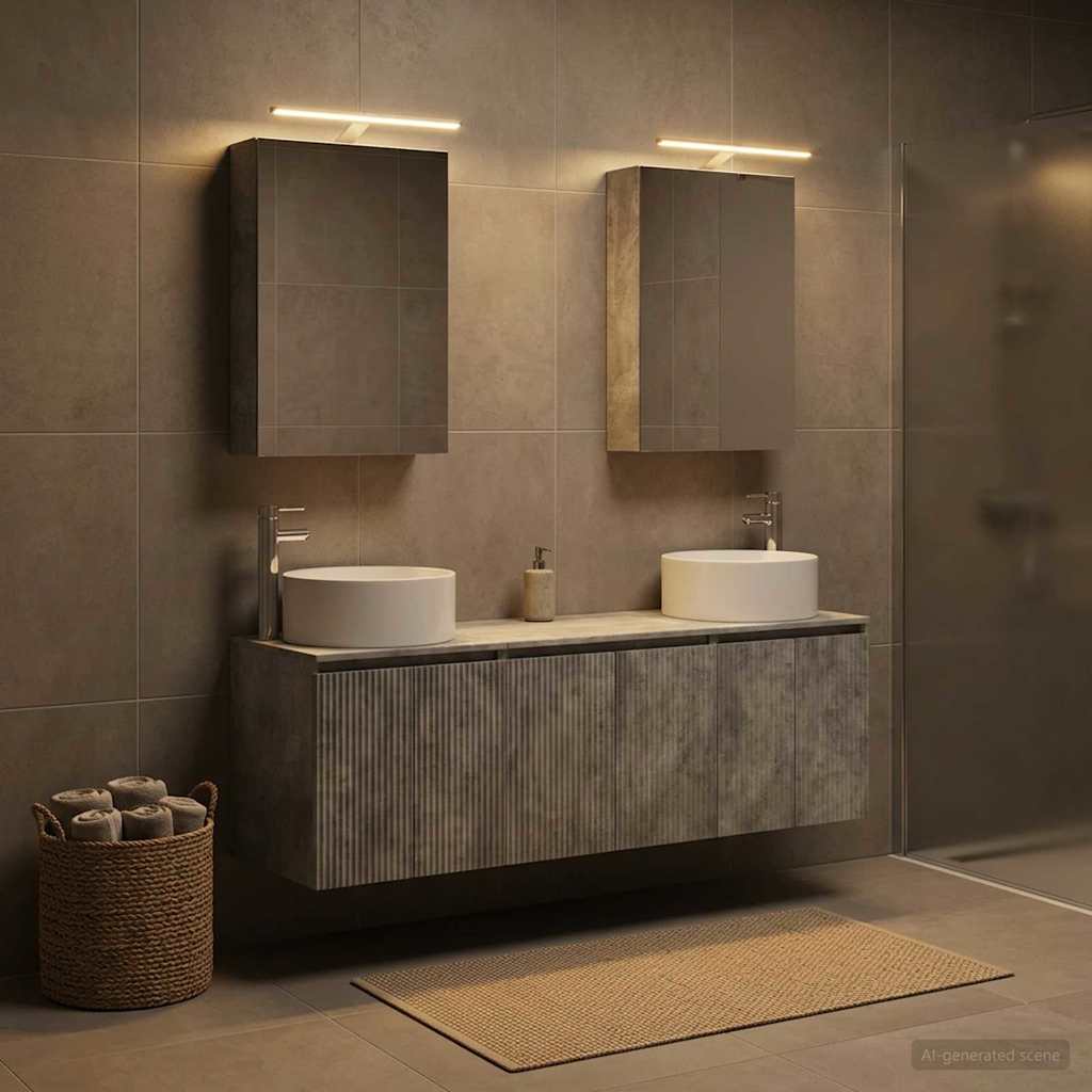 Set ormarića za kupaonicu 5 kom. Betonska siva