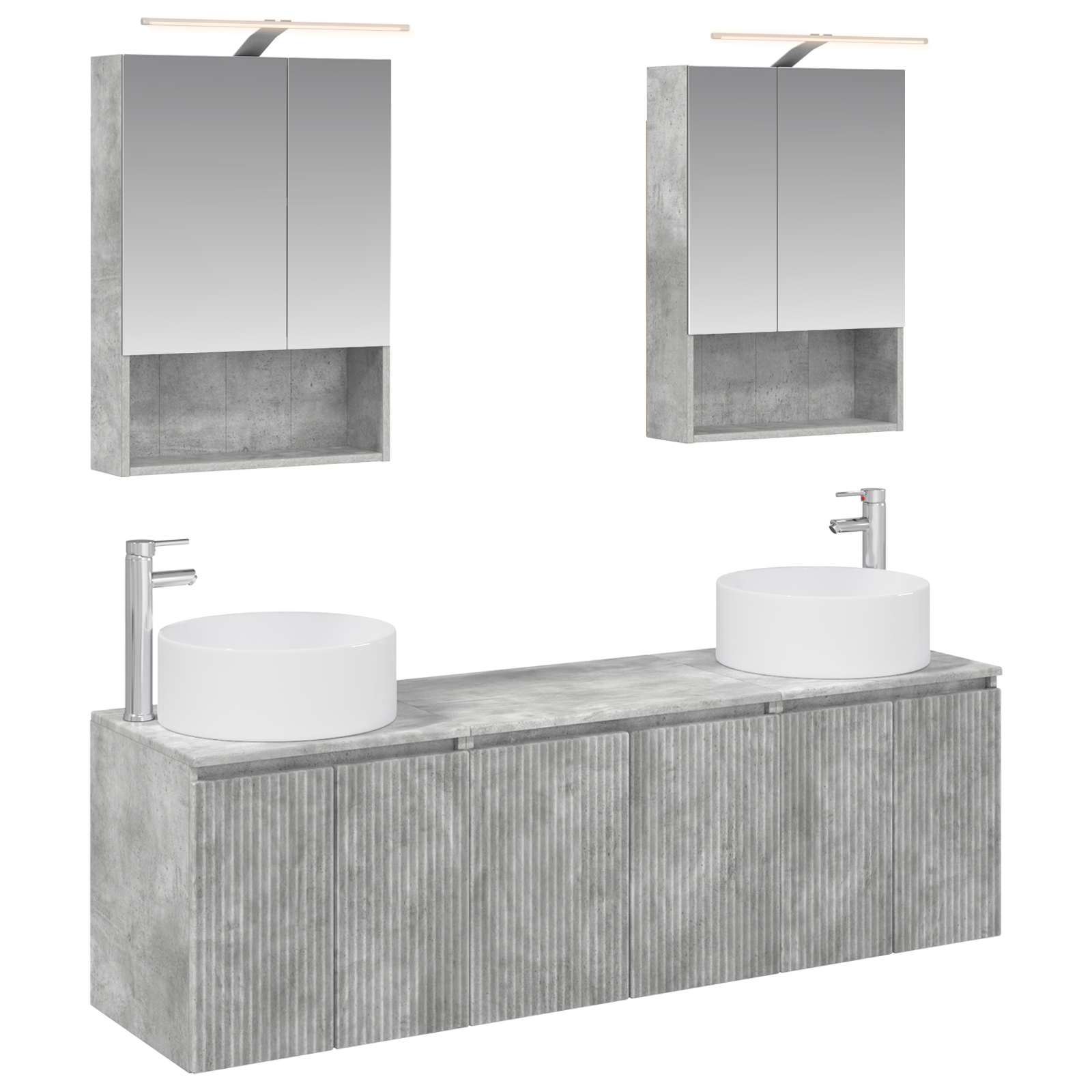 Set ormarića za kupaonicu 5 pcs Betonska siva Konstruirano drvo