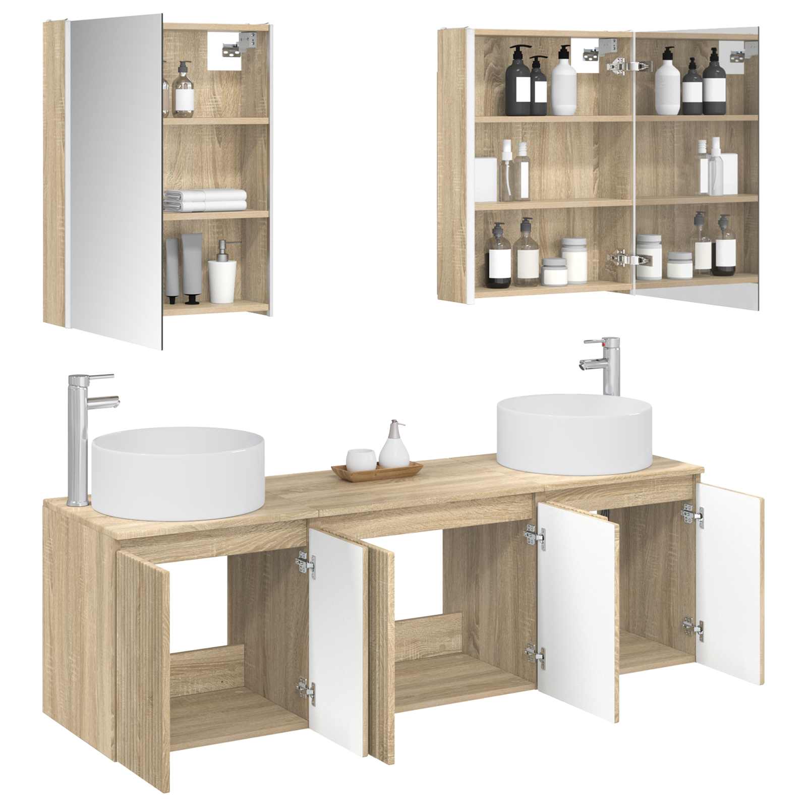 Set ormarića za kupaonicu 5 pcs Hrast sonoma Konstruirano drvo