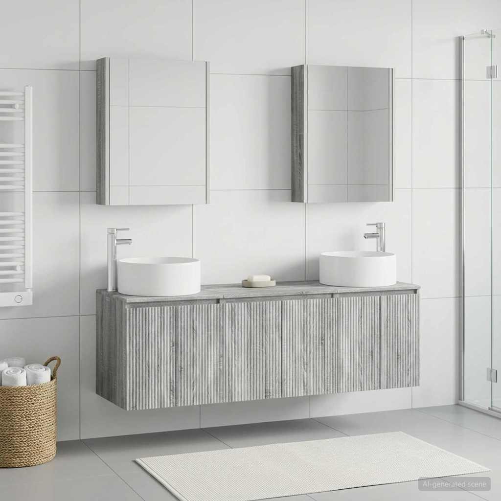 Set ormarića za kupaonicu 5 pcs Siva Sonoma Konstruirano drvo