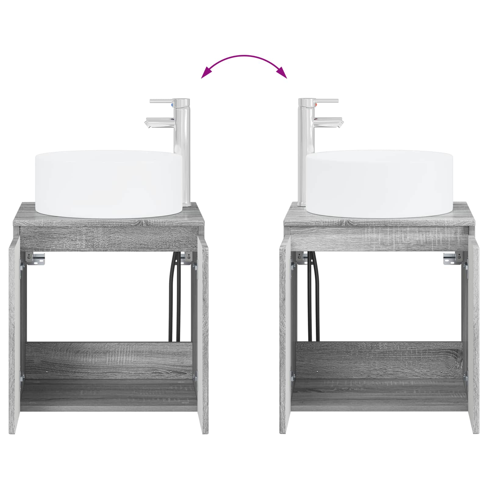 Set ormarića za kupaonicu 5 pcs Siva Sonoma Konstruirano drvo