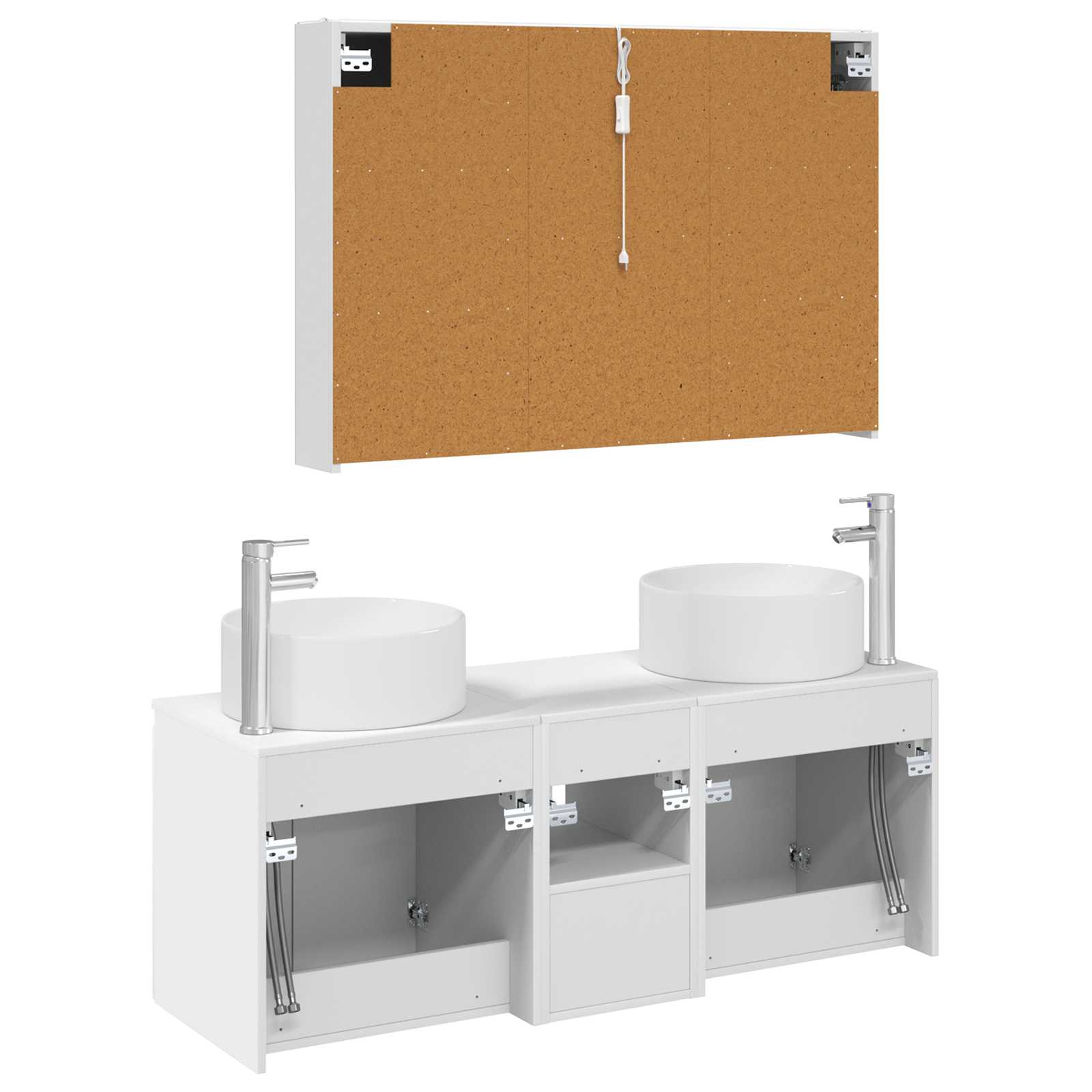 Set ormarića za kupaonicu 4 pcs Bijela 103,5 x 15,5 x 70 cm