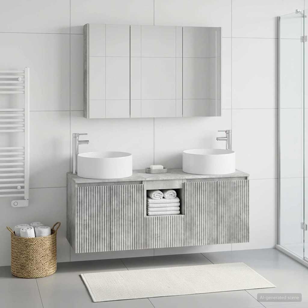 Set ormarića za kupaonicu 4 pcs Betonska siva