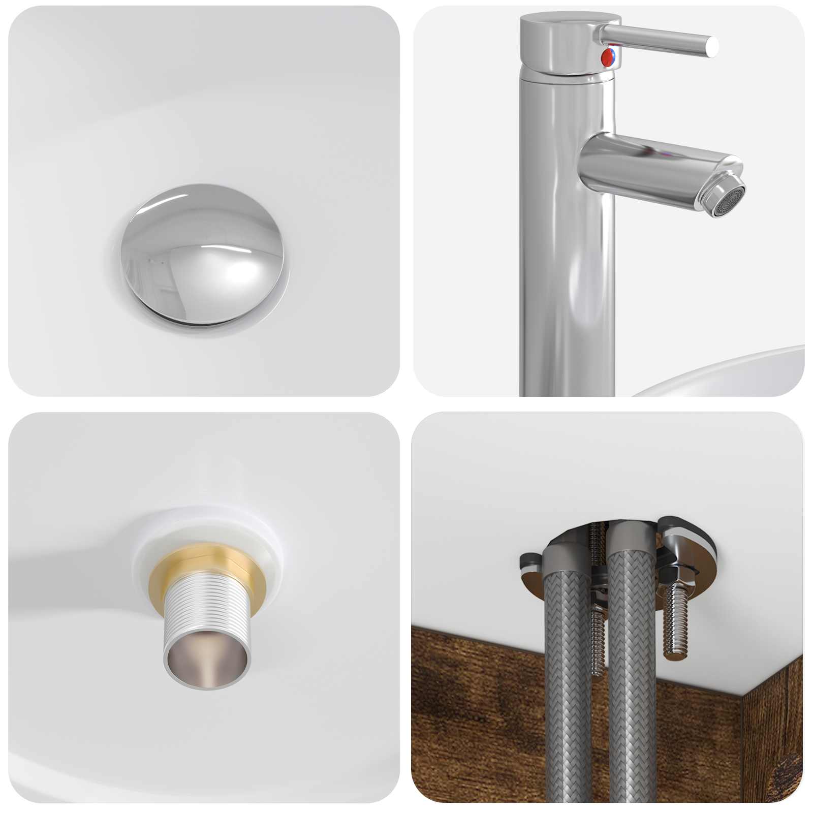 Set ormarića za kupaonicu 4 pcs Dimljeni hrast