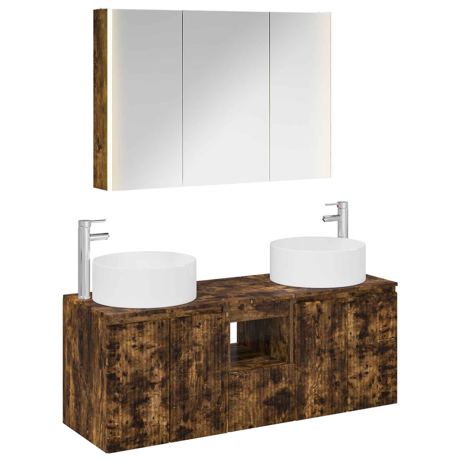 Set ormarića za kupaonicu 4 pcs Dimljeni hrast