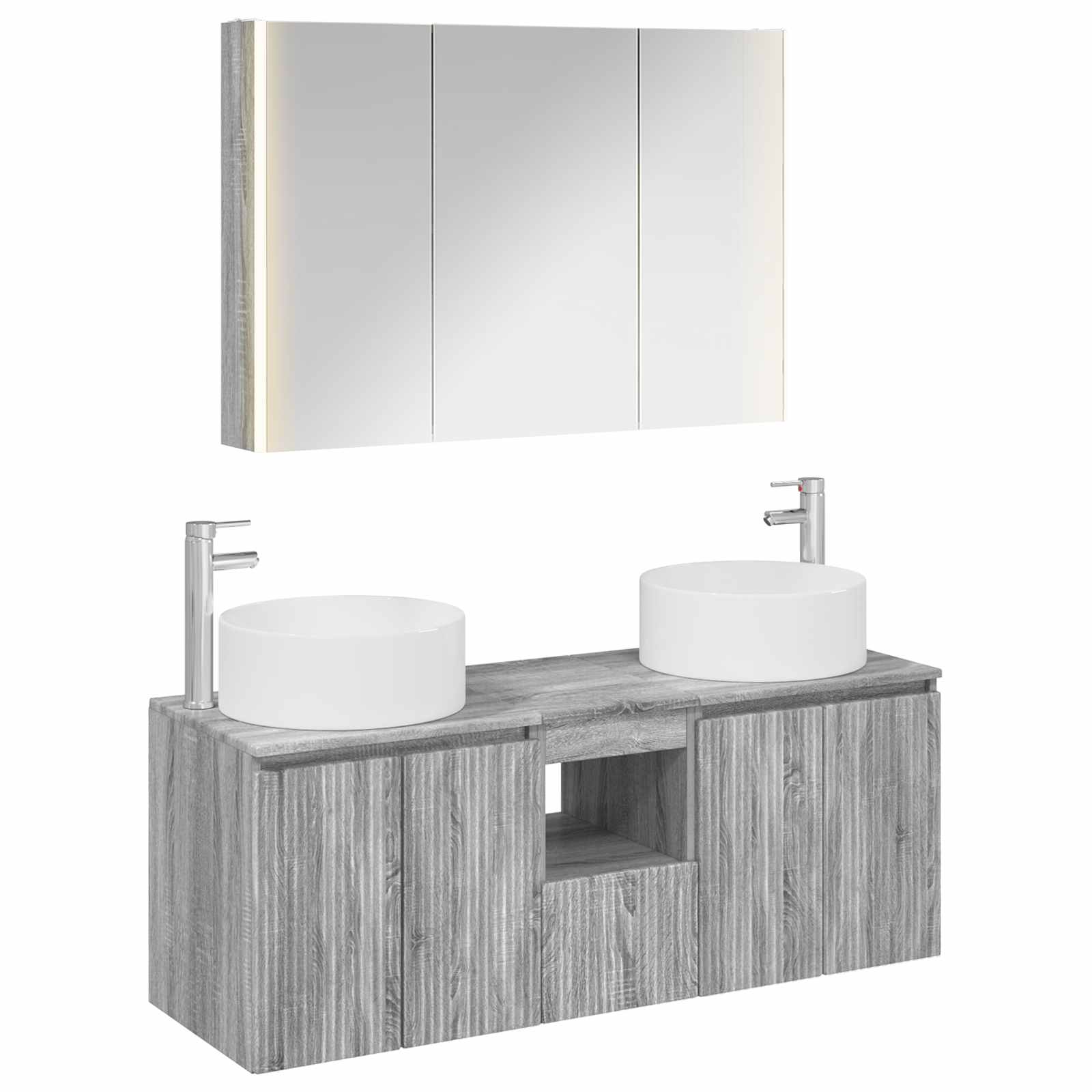 Set ormarića za kupaonicu 4 pcs Siva Sonoma