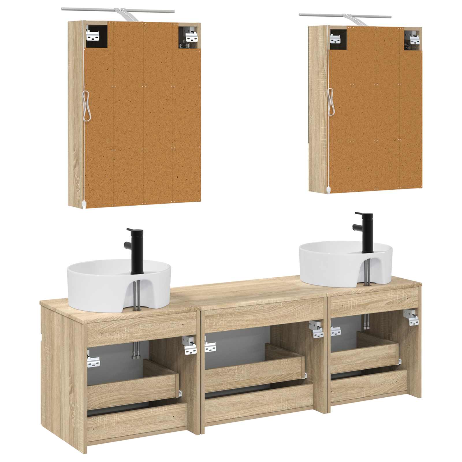 Set ormarića za kupaonicu 5 pcs Hrast sonoma 50 x 14,5 x 70 cm