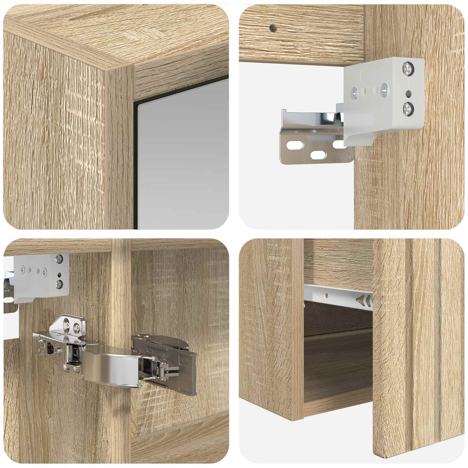 Set ormarića za kupaonicu 4 pcs Hrast sonoma Konstruirano drvo