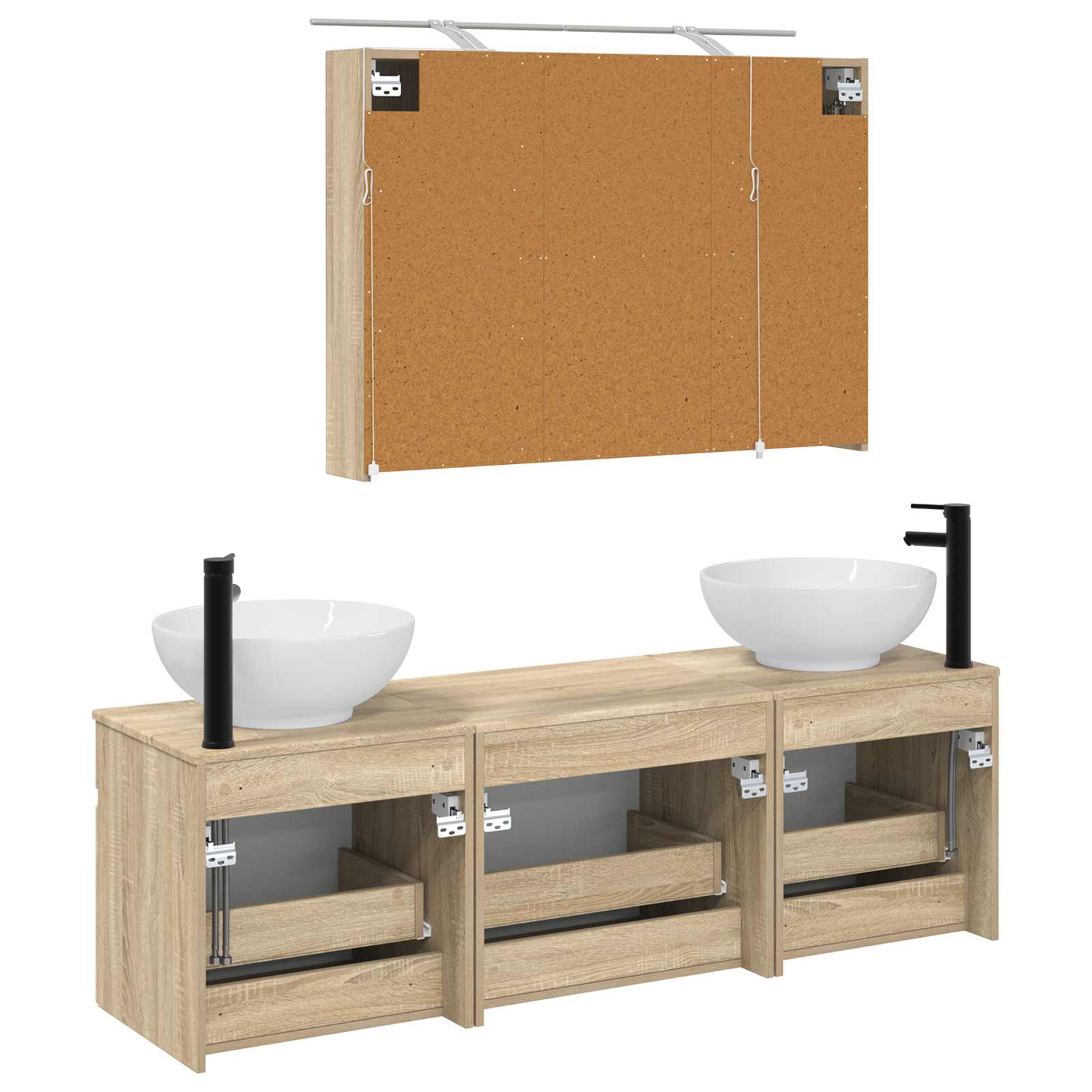 Set ormarića za kupaonicu 4 pcs Hrast sonoma Konstruirano drvo