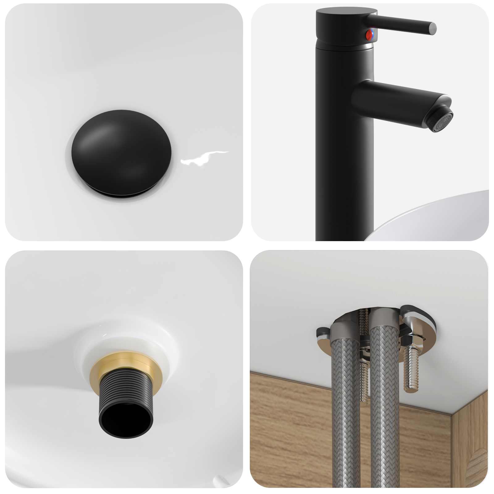 Set ormarića za kupaonicu 4 pcs Hrast artisan Konstruirano drvo