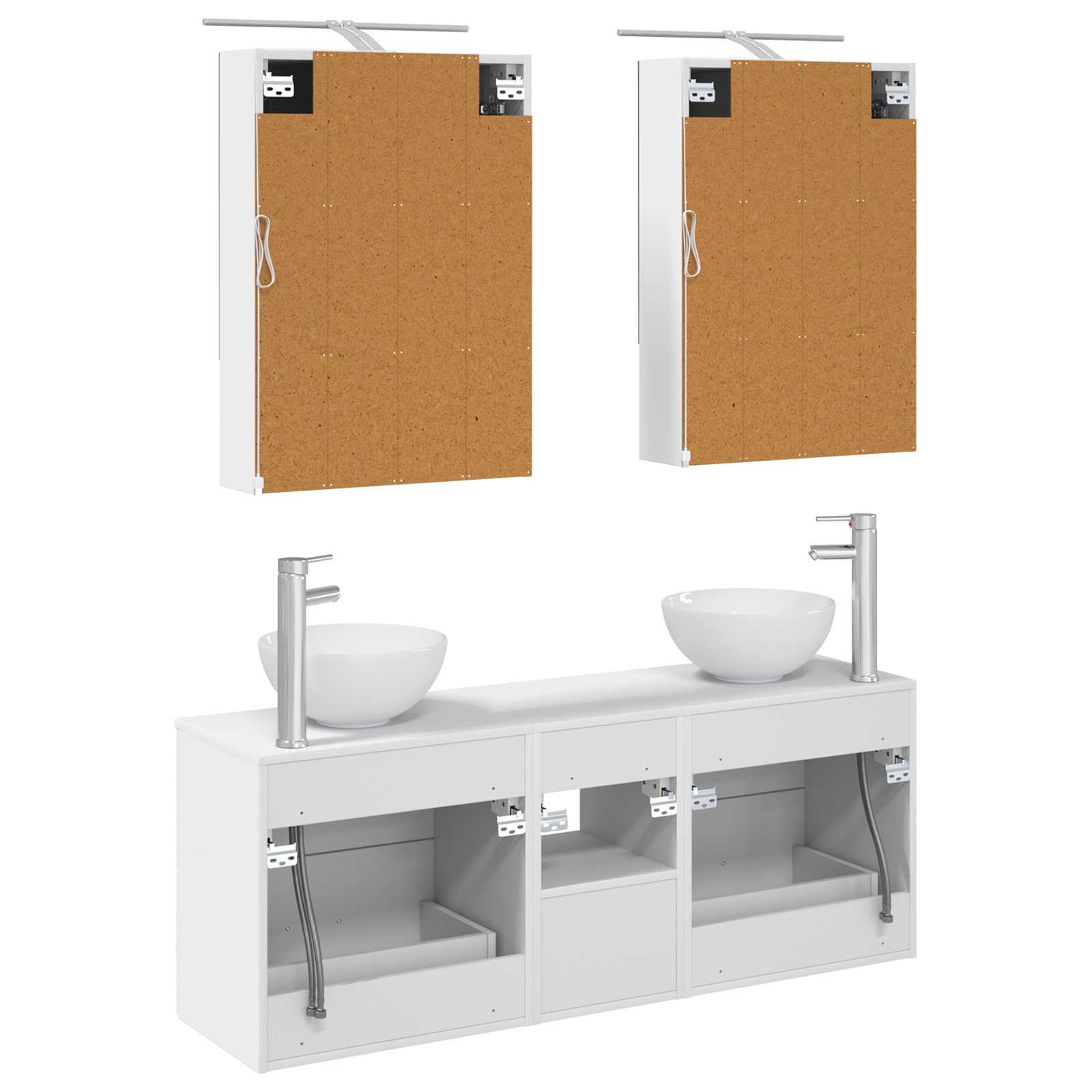 Set ormarića za kupaonicu 5 pcs Bijela 50 x 14,5 x 70 cm