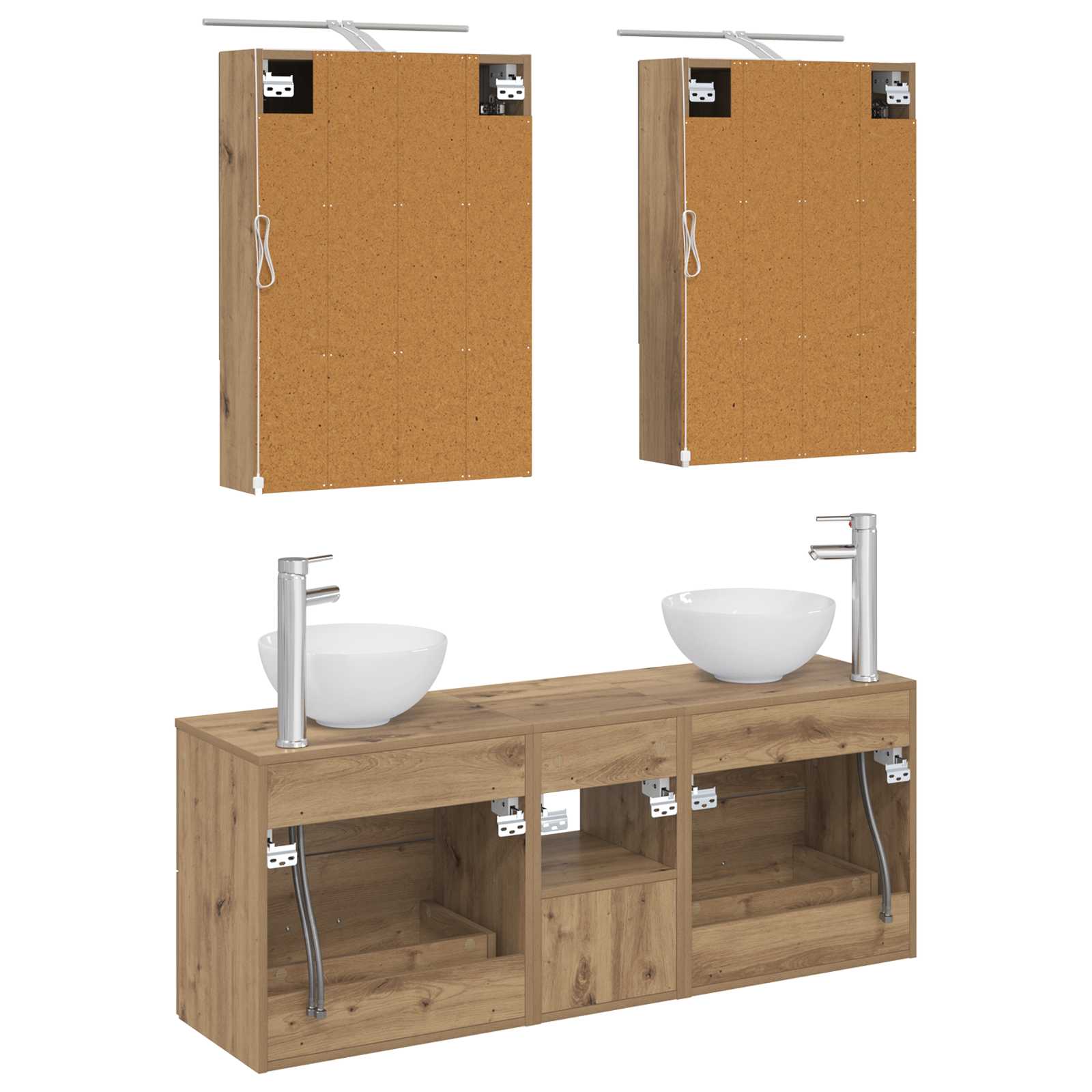 Set ormarića za kupaonicu 5 pcs Hrast artisan 50 x 14,5 x 70 cm