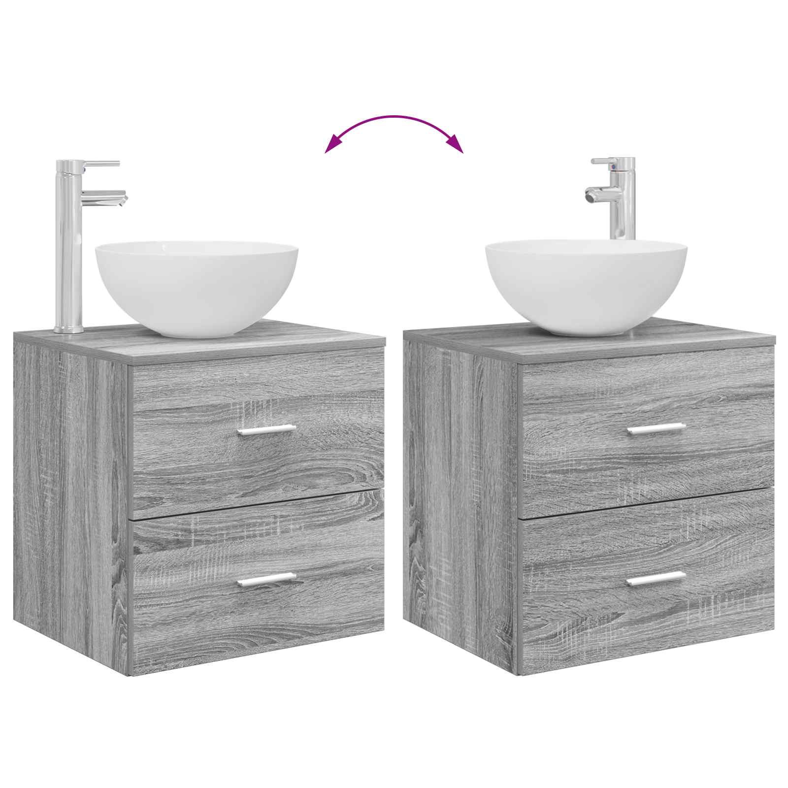 Set ormarića za kupaonicu 5 pcs Siva Sonoma Konstruirano drvo
